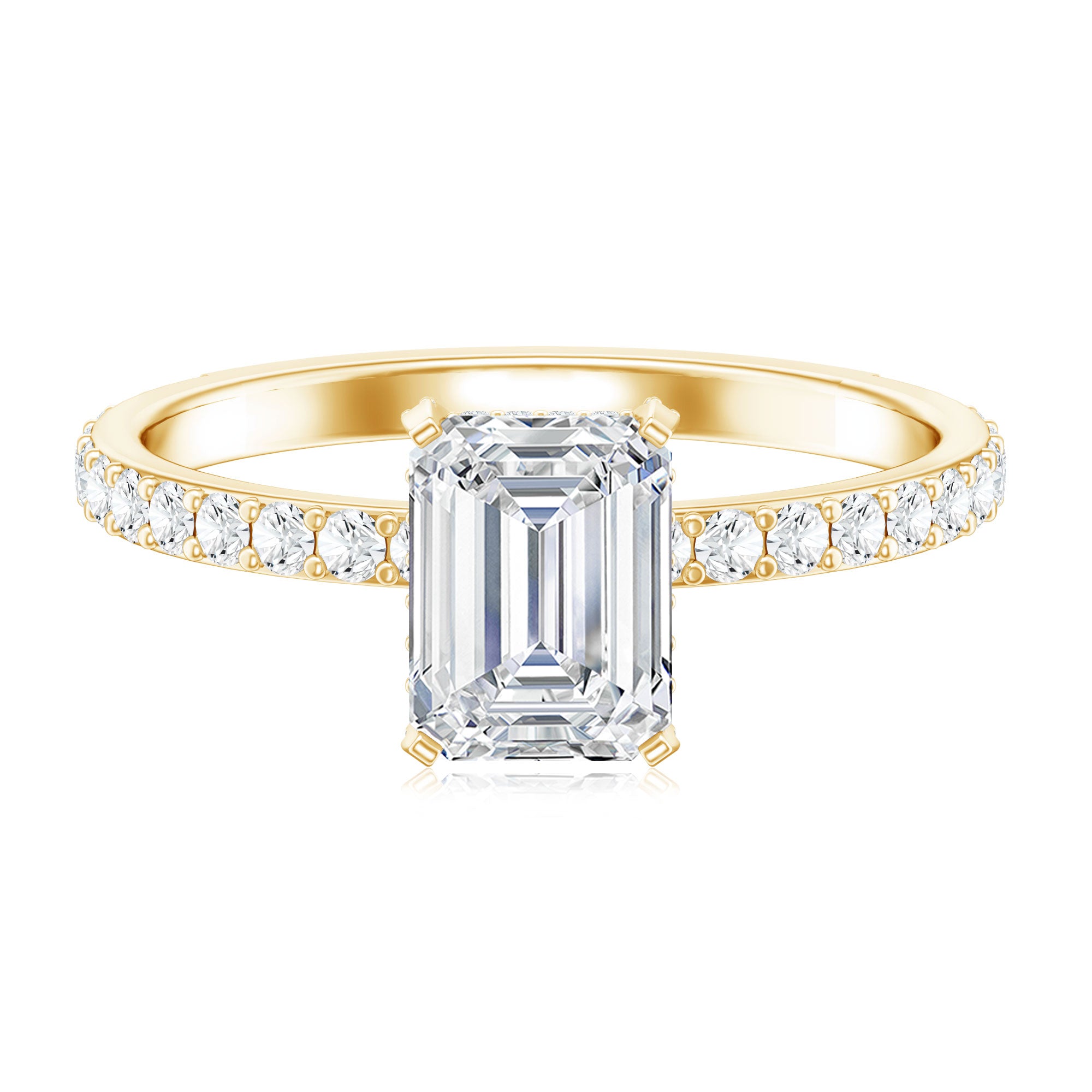 Rosec Jewels-2 Carat Emerald Cut Lab Grown Diamond Solitaire Engagement Ring