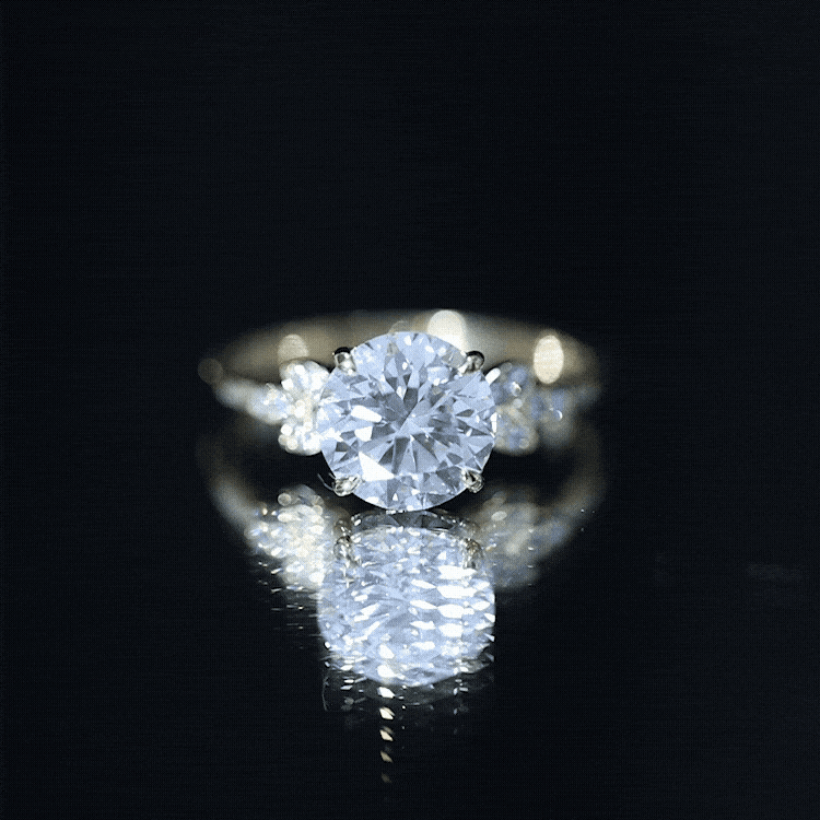 3 Carat Lab Grown Diamond Round Engagement Ring with Certificate Lab - ( EF-VS ) - Rosec Jewels