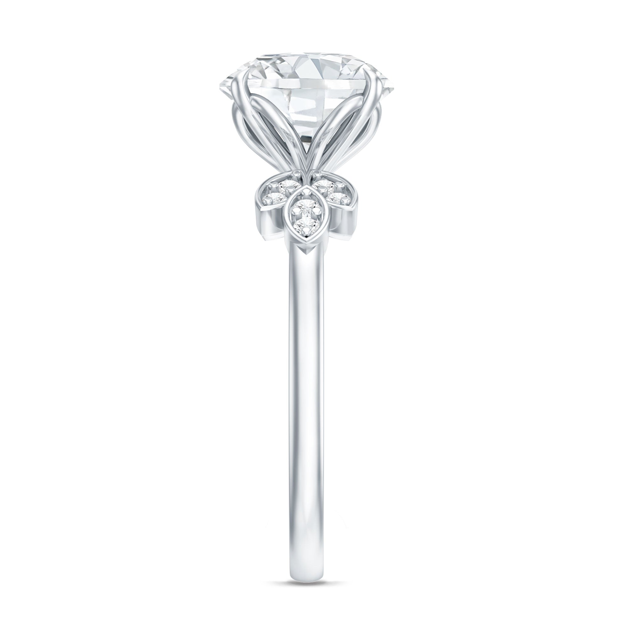 Rosec Jewels-3 Carat Lab Grown Diamond Round Engagement Ring with Certificate