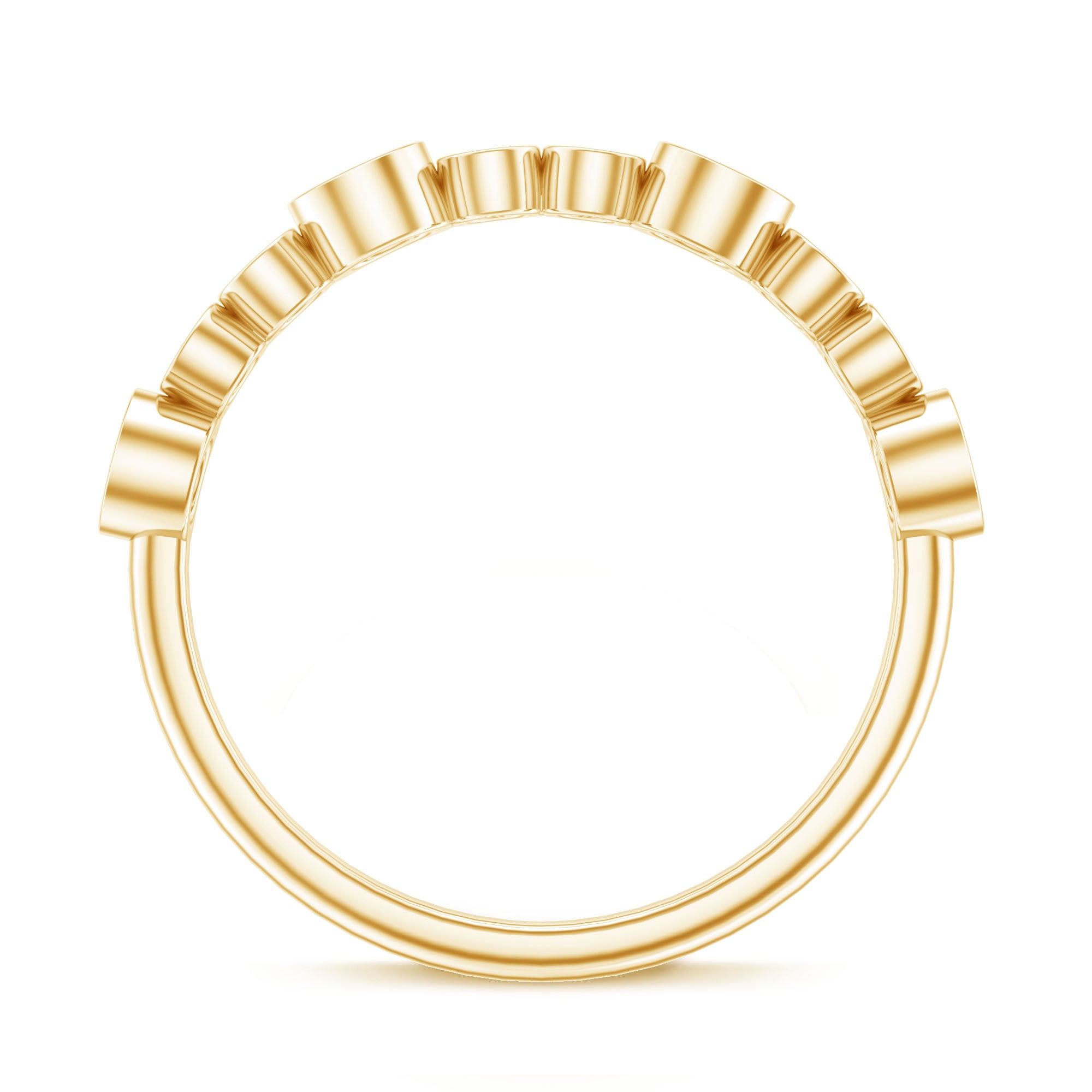 Bezel Set Lab Created Diamond Half Eternity Ring Lab - ( EF-VS ) - Rosec Jewels