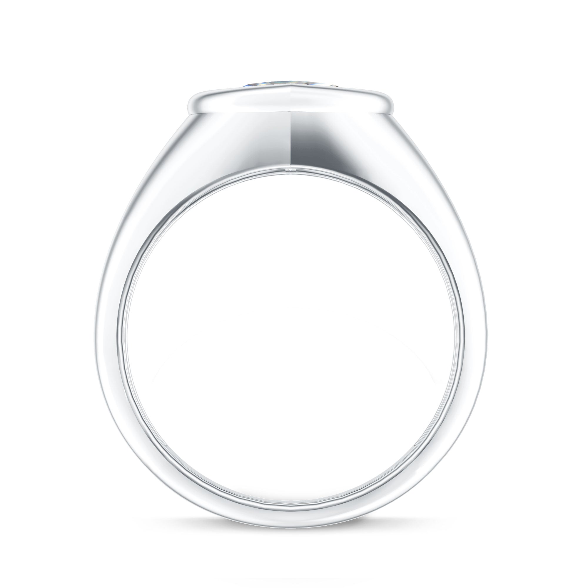 2 Carat Heart Shape Lab Grown Diamond Signet Engagement Ring Lab - ( EF-VS ) - Rosec Jewels