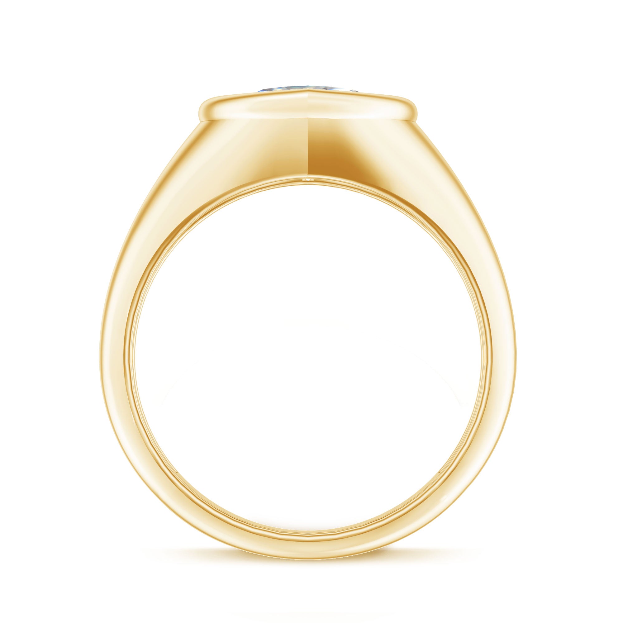 2 Carat Heart Shape Lab Grown Diamond Signet Engagement Ring Lab - ( EF-VS ) - Rosec Jewels