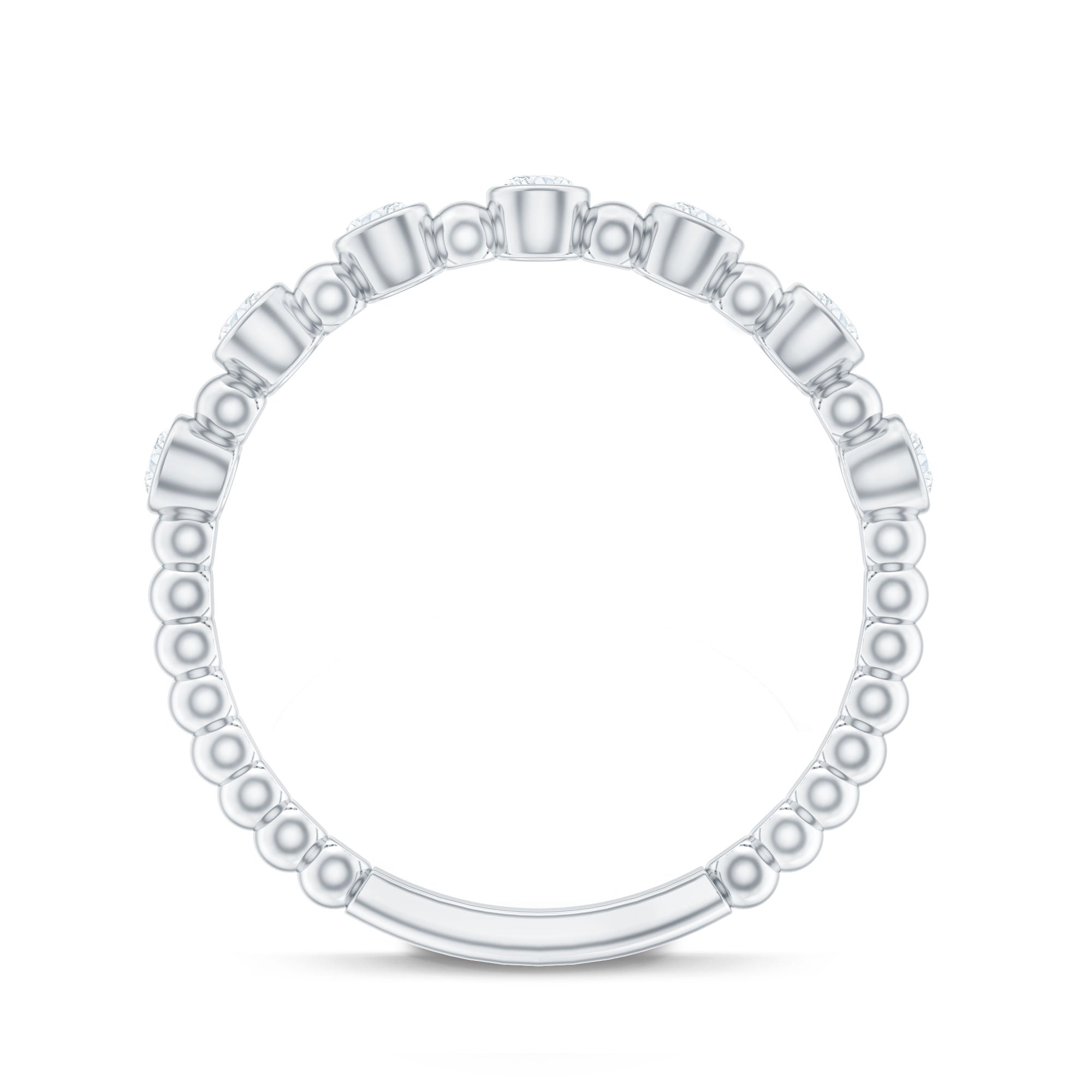 Rosec Jewels-Real Diamond Stackable Eternity Ring with Beaded Details