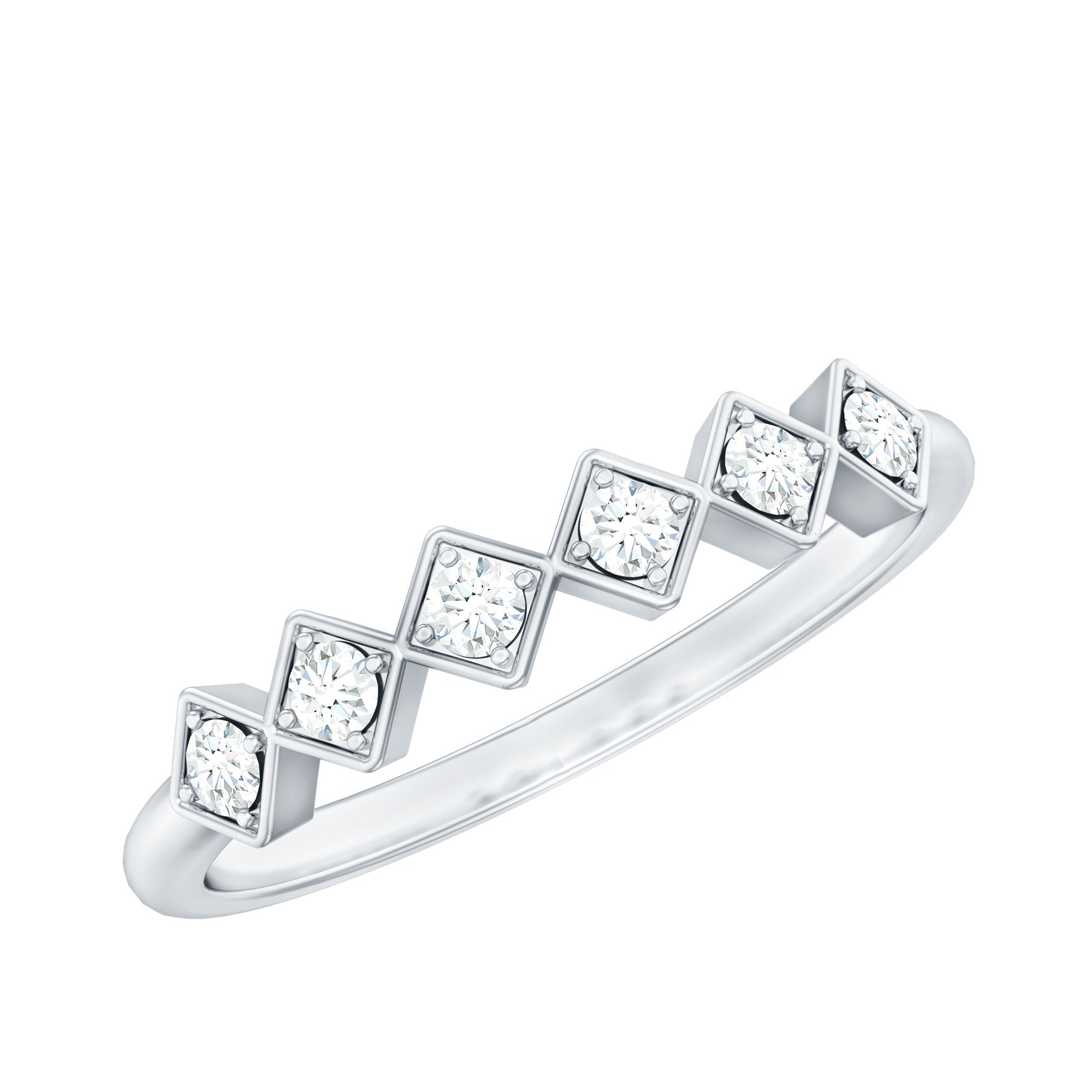 Minimal Diamond Geometric Half Eternity Ring