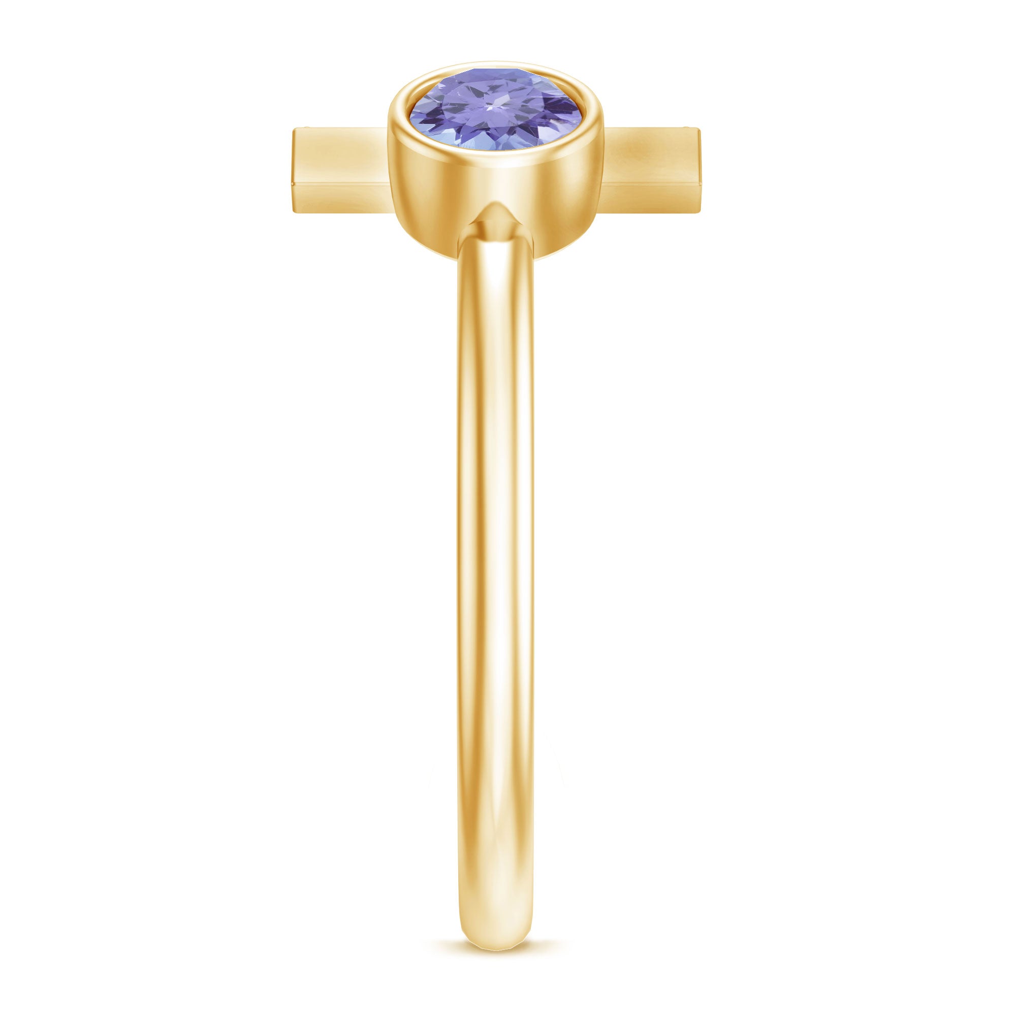 Contemporary Tanzanite Diamond Ring in Cuff Style AAA - Rosec Jewels