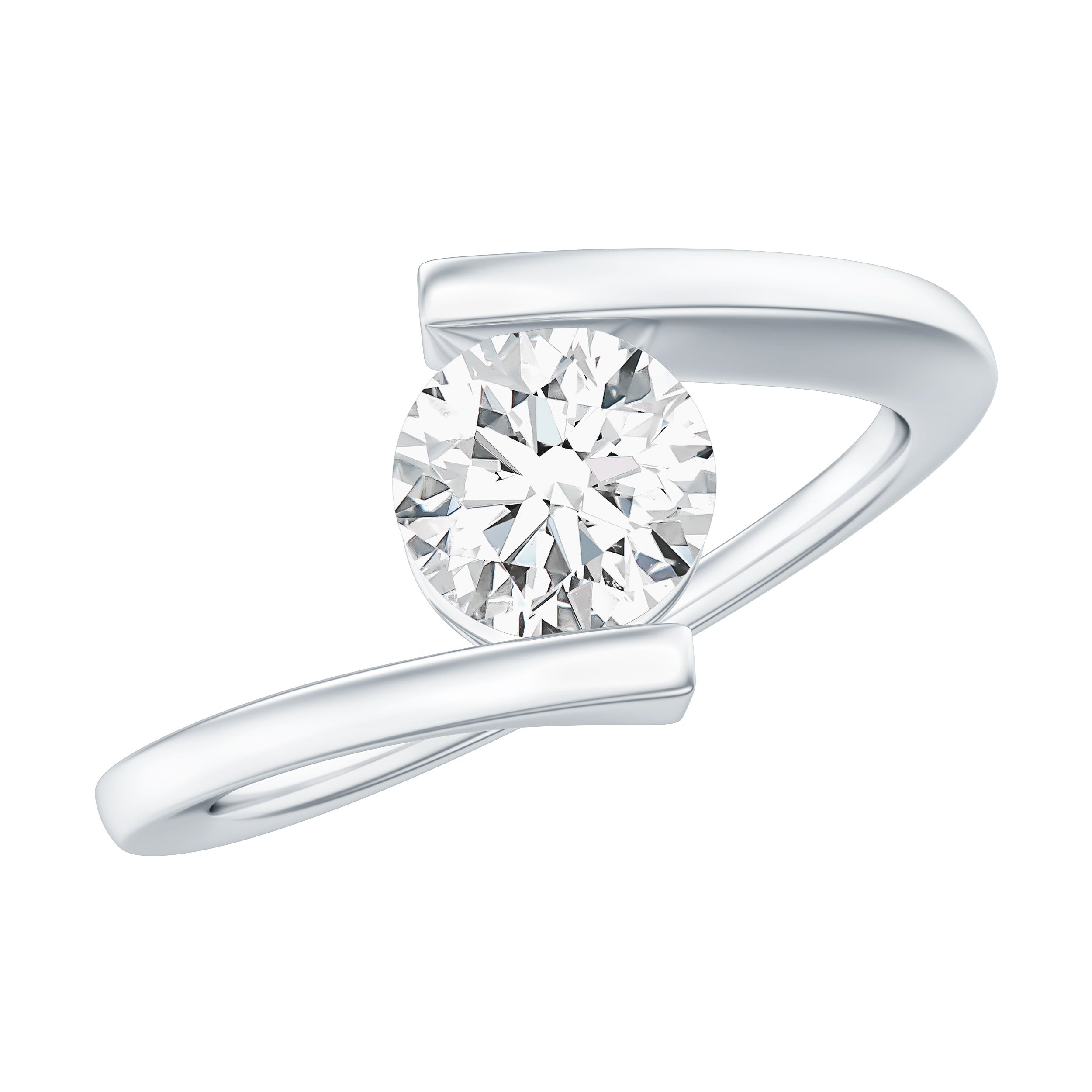 Round Brilliant Cut Moissanite Pre Engagement Ring D-VS1 - Rosec Jewels