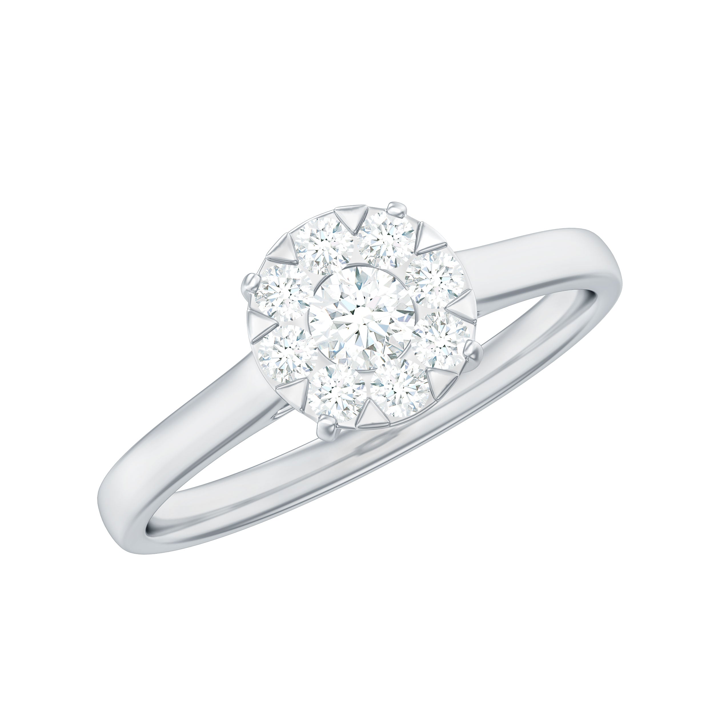 Bague illusion de diamant rond 1/2 CT