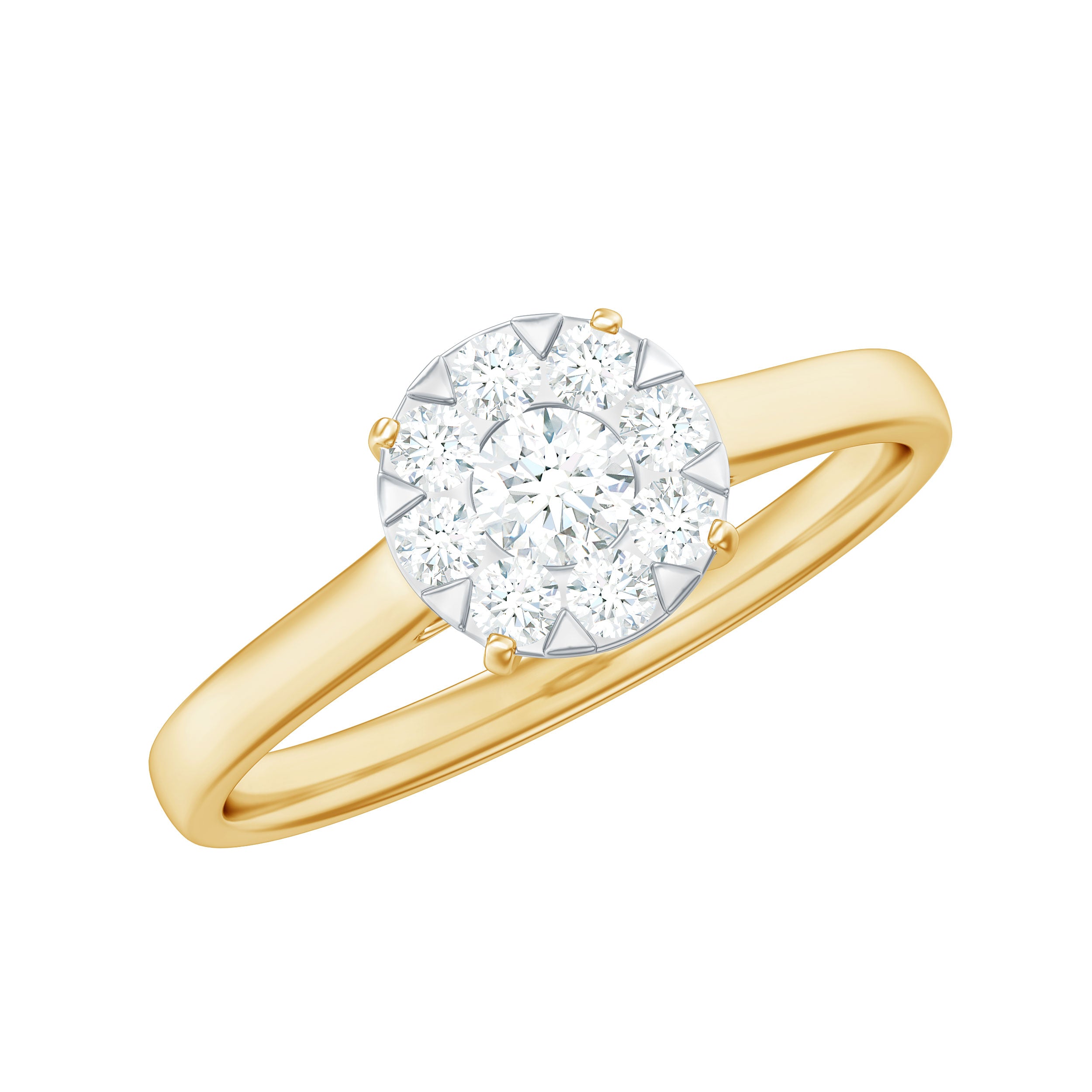 Natural Diamond Promise Ring in Illusion Set Natural - ( HI-SI ) - Rosec Jewels