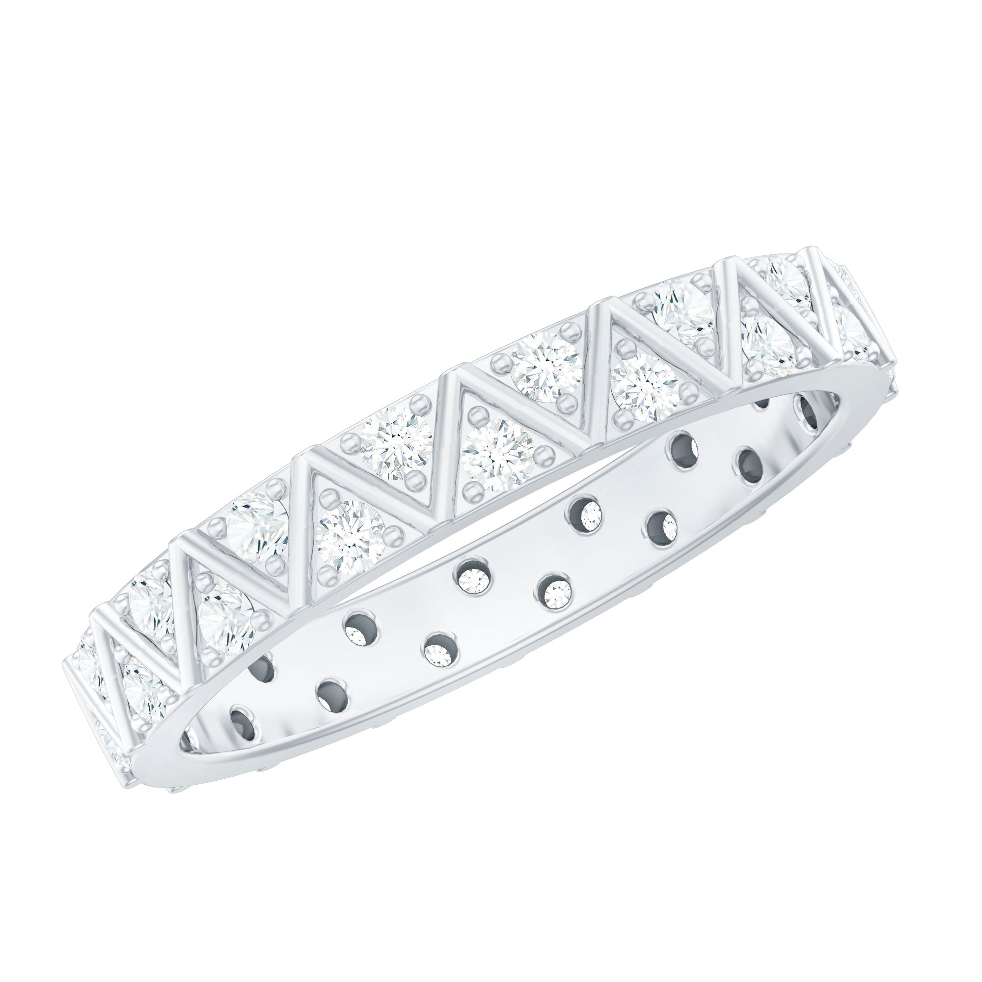 Diamond Band Ring in Surface Prong Set