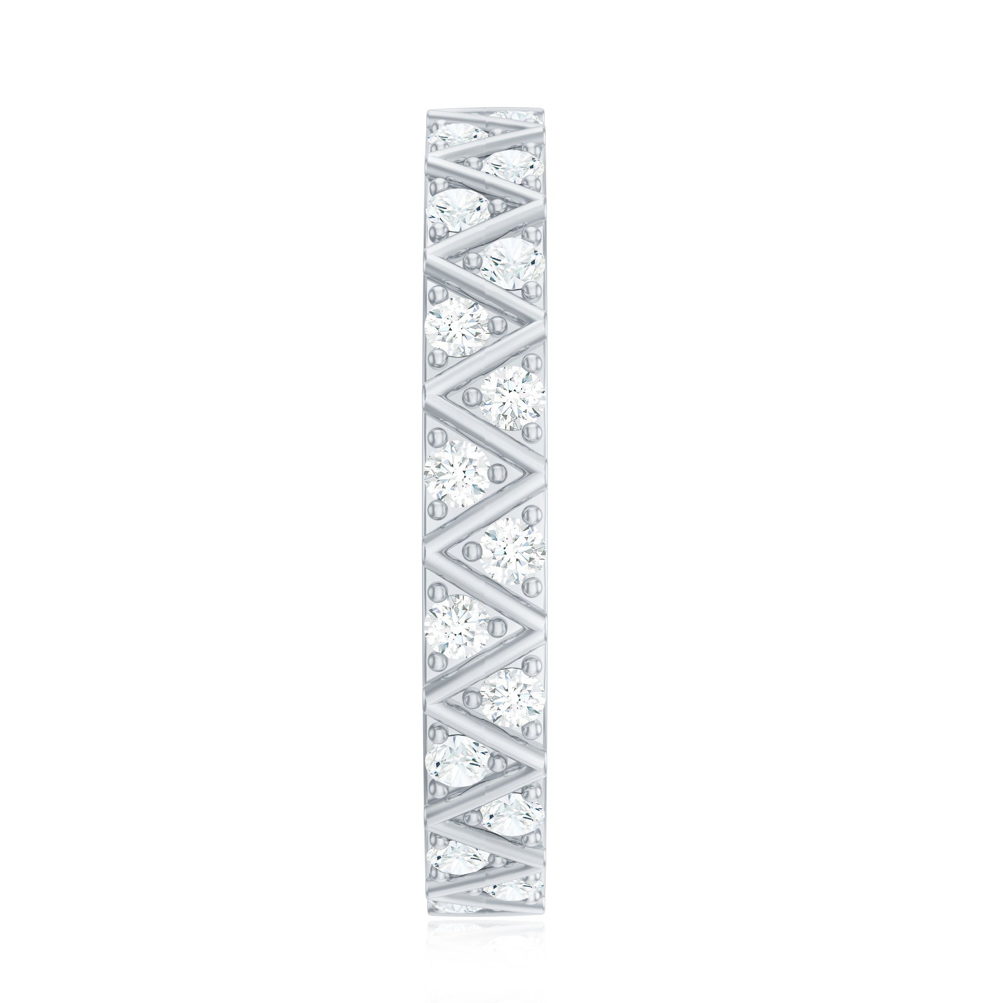Diamond Band Ring in Surface Prong Set Natural - ( HI-SI ) - Rosec Jewels