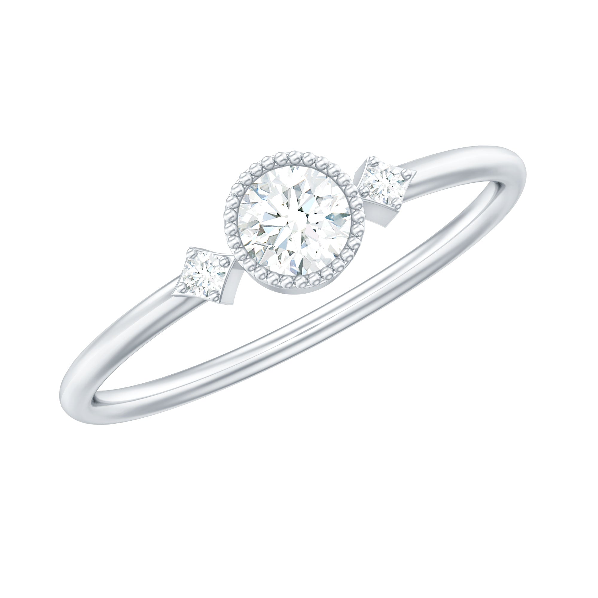 Minimal Diamond Promise Ring in Bezel Setting