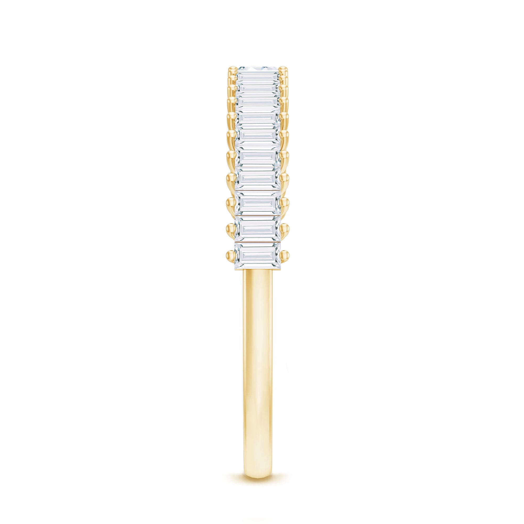 Natural Baguette Diamond Half Eternity Ring for Anniversary Natural - ( HI-SI ) - Rosec Jewels