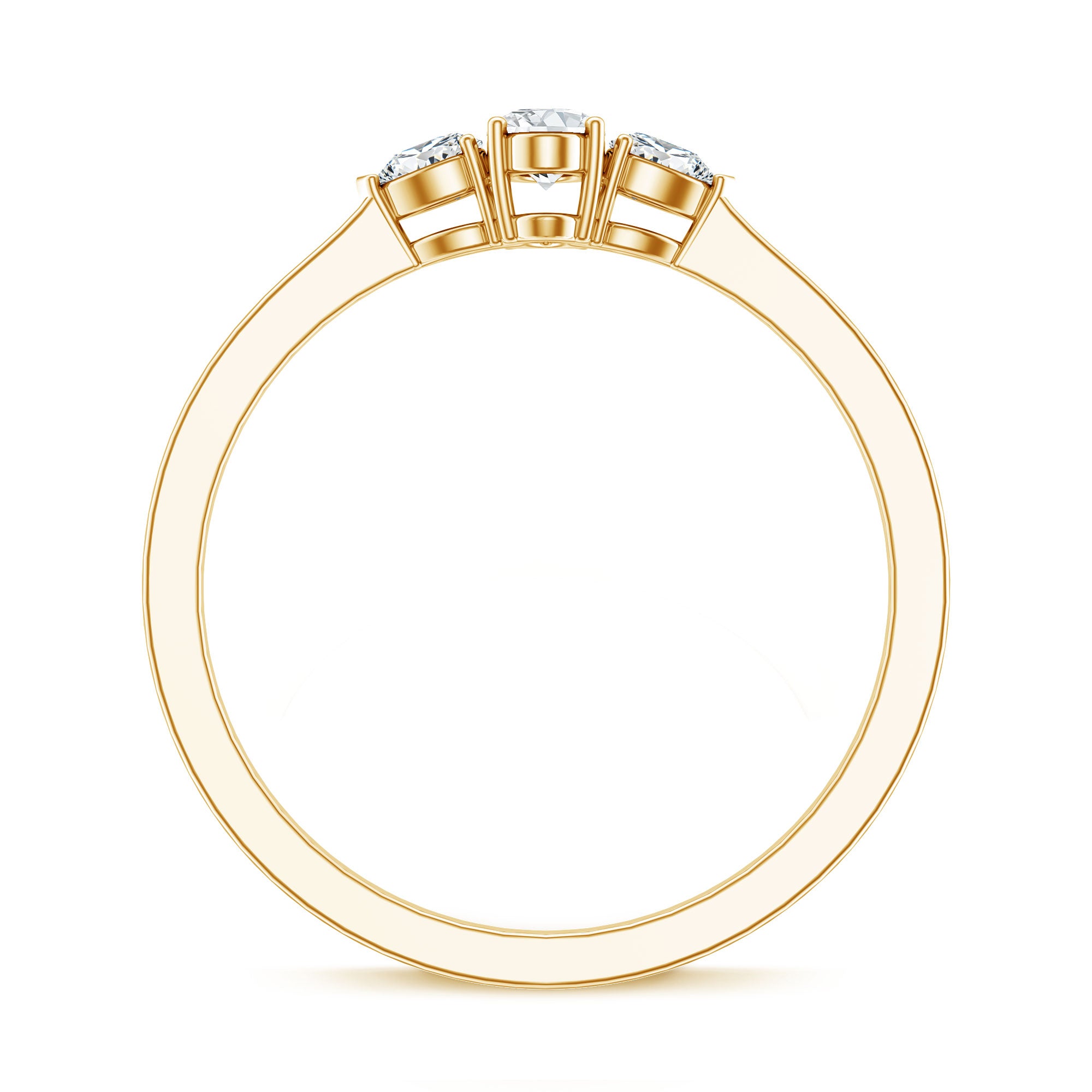 Real Diamond 3 Stone Promise Ring for Valentines Natural - ( HI-SI ) - Rosec Jewels