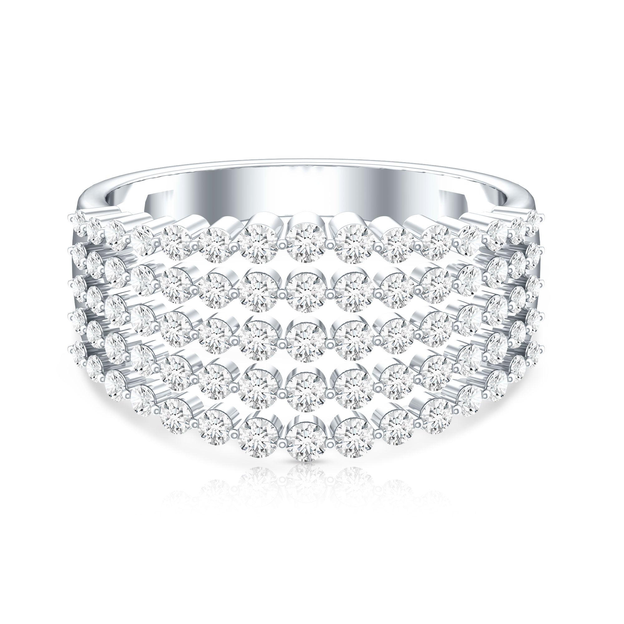 Lab Grown Diamond Statement Wedding Band for Women Lab - ( EF-VS ) - Rosec Jewels