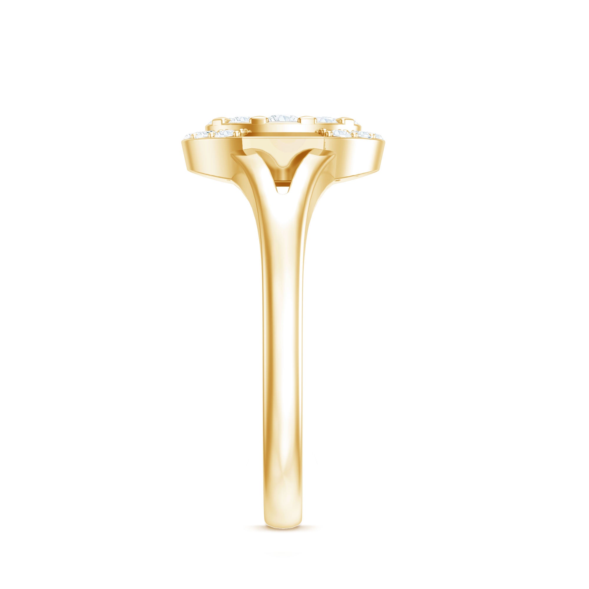 Classic Diamond Engagement Ring with Split Shank Natural - ( HI-SI ) - Rosec Jewels
