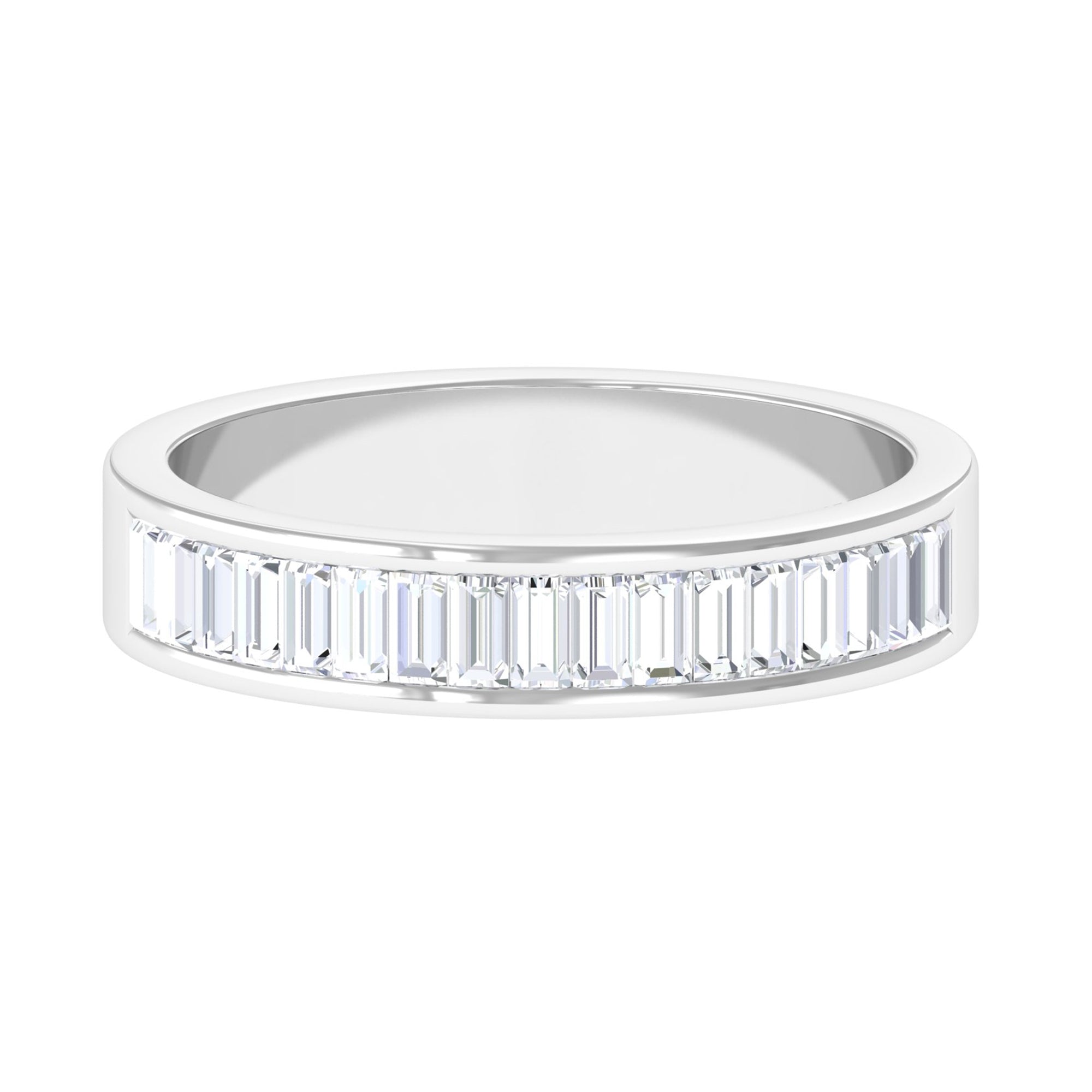 Baguette Shape Diamond Half Eternity Band Ring