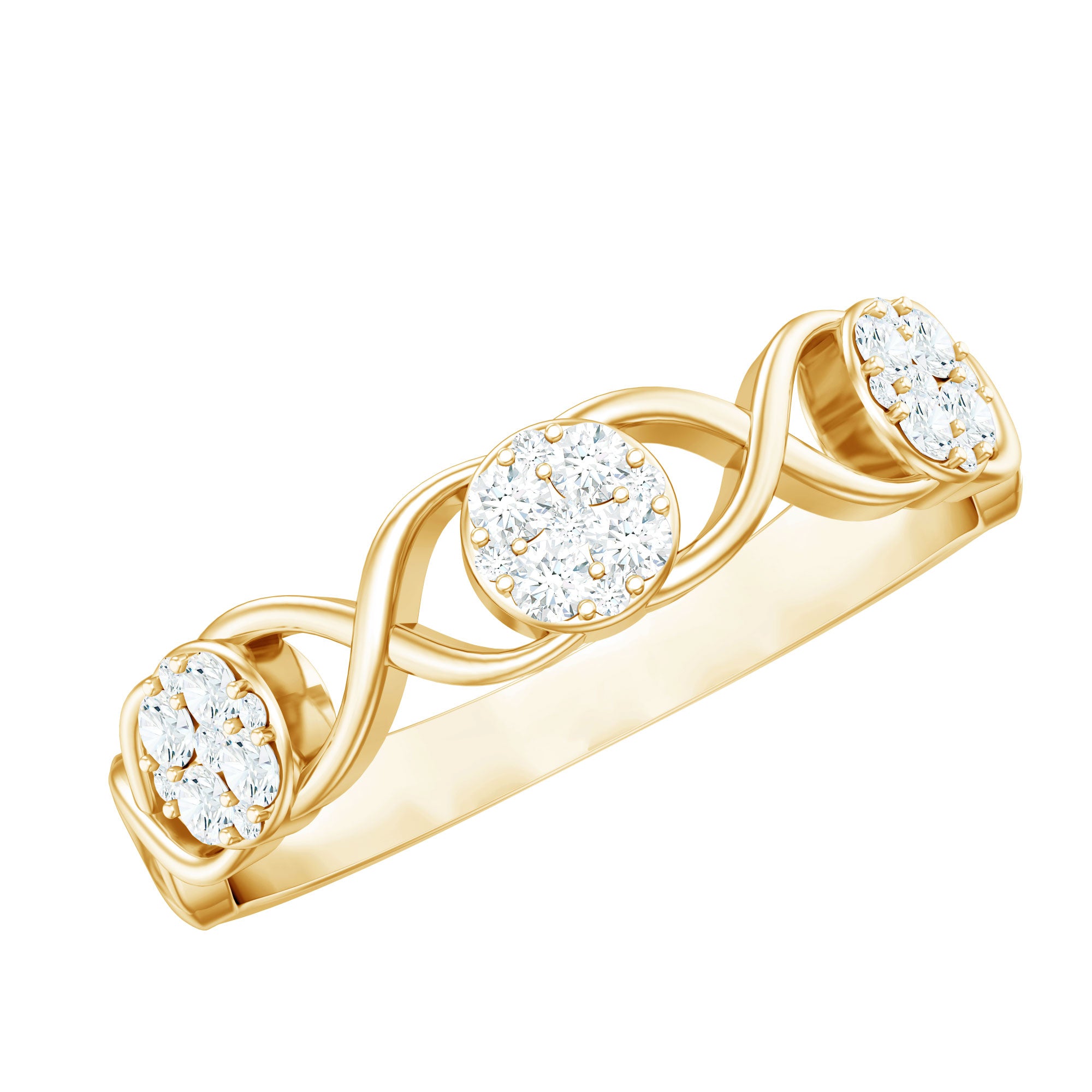 Rosec Jewels-Natural Diamond Infinity Band Ring with Certificate