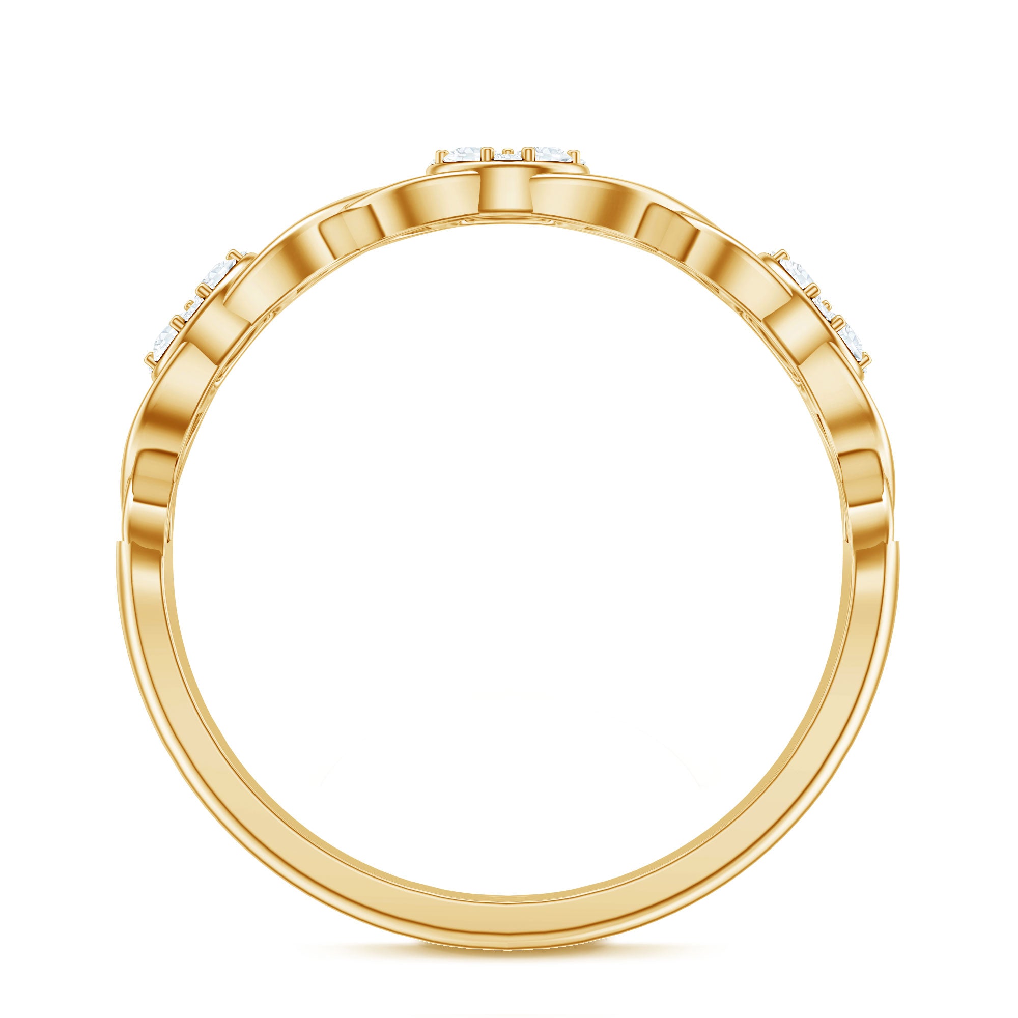 Rosec Jewels-Natural Diamond Infinity Band Ring with Certificate