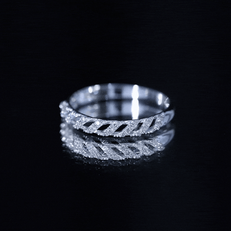Elegant Round Shape Diamond Half Eternity Ring Natural - ( HI-SI ) - Rosec Jewels