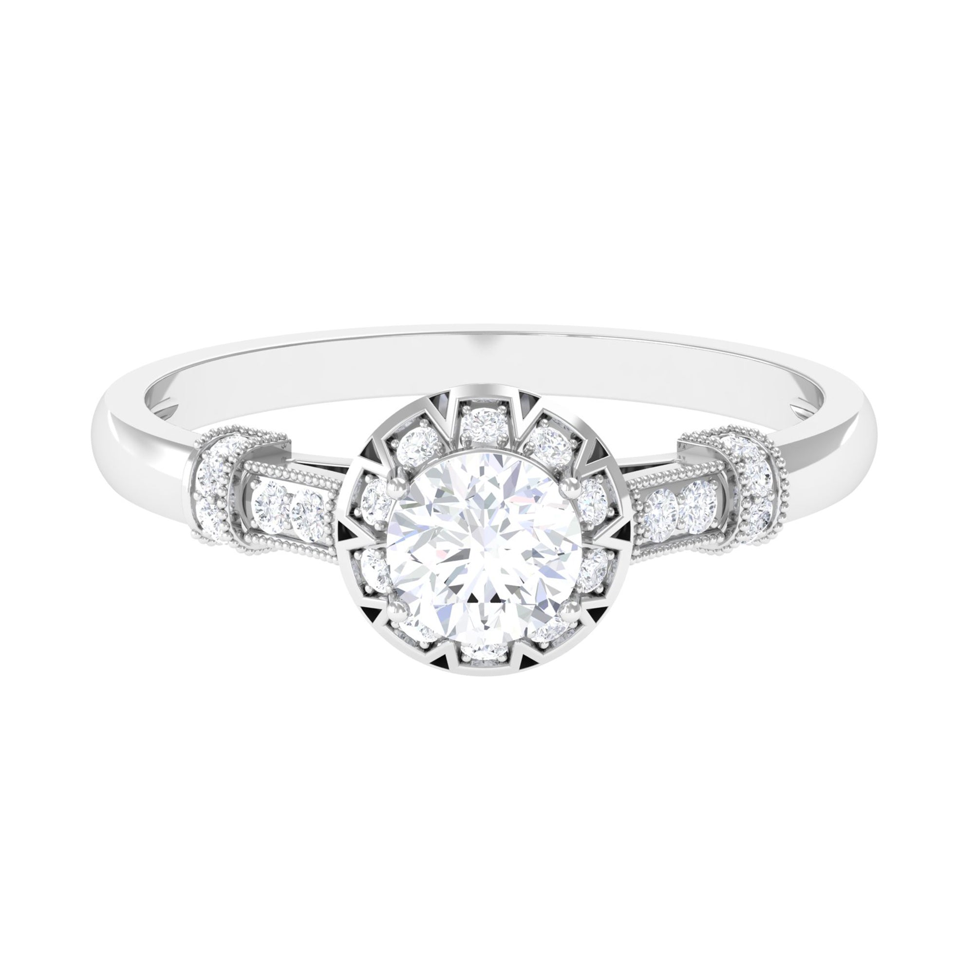 Rosec Jewels-Vintage Style Cubic Zirconia Engagement Ring