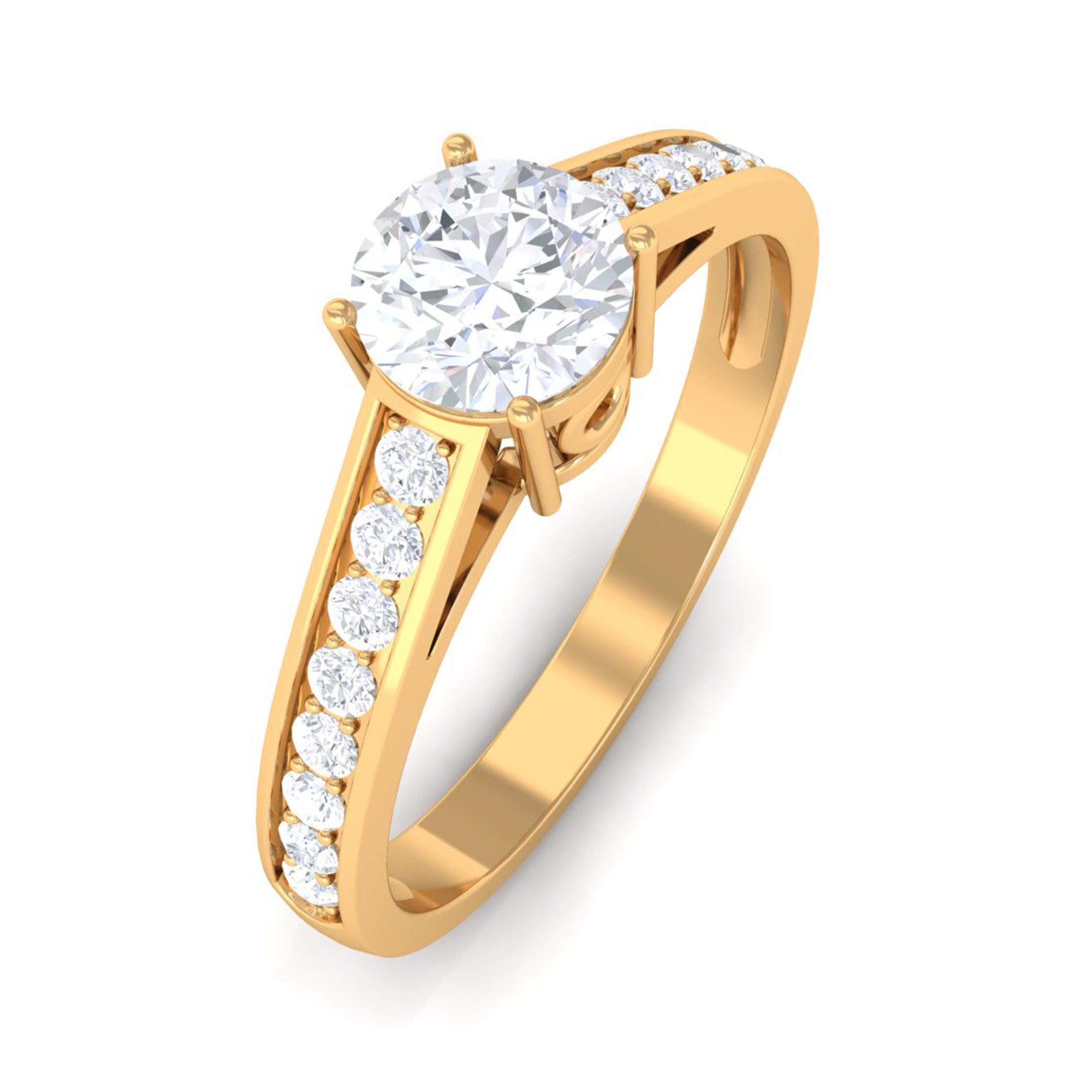 Rosec Jewels-Minimal Cubic Zirconia Engagement Ring with Certificate
