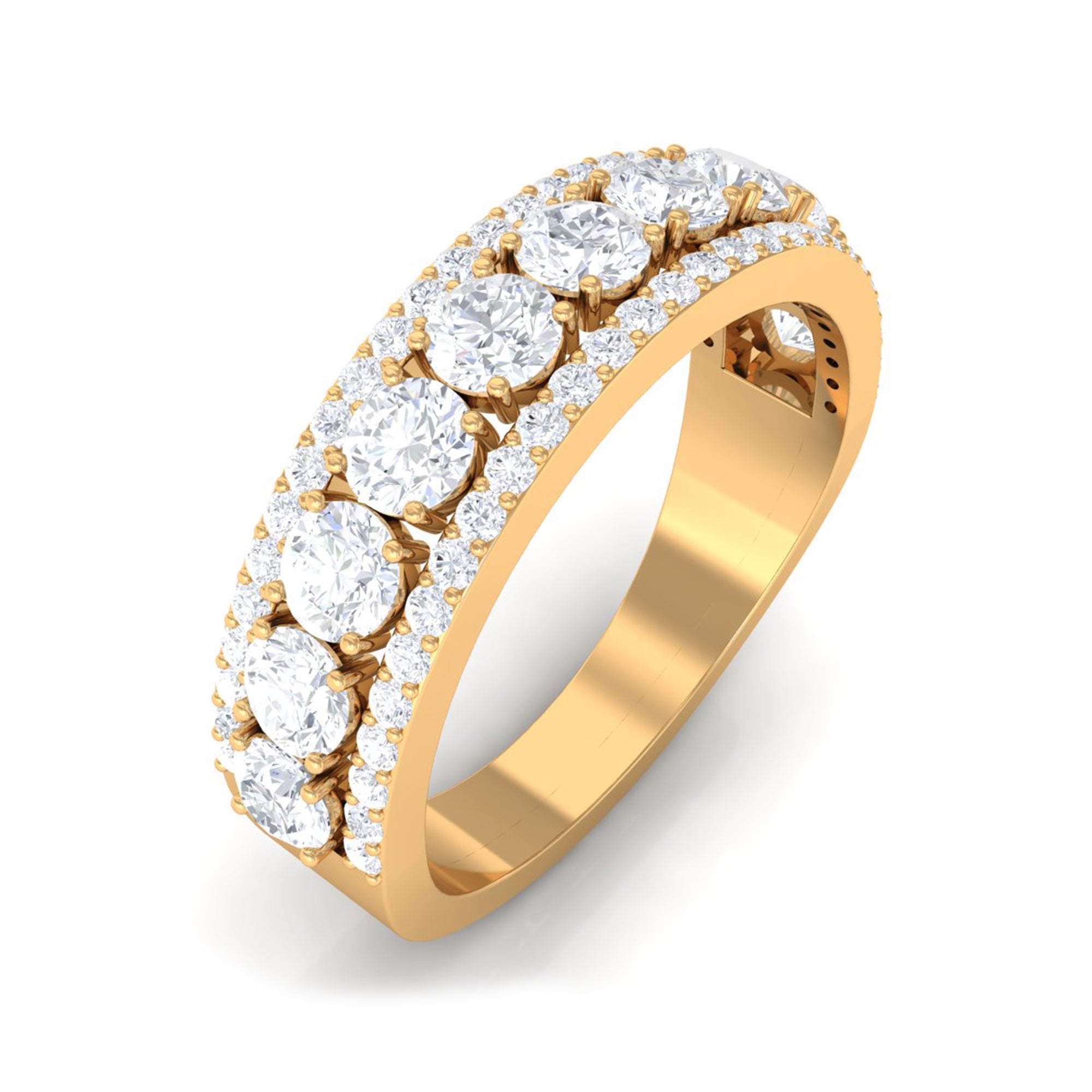 Cubic Zirconia Eternity Wedding Band Ring AAAA - Rosec Jewels