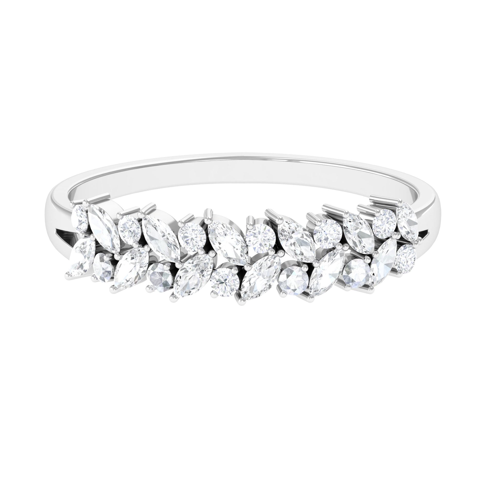 Marquise and Round Zircon Half Eternity Band Ring