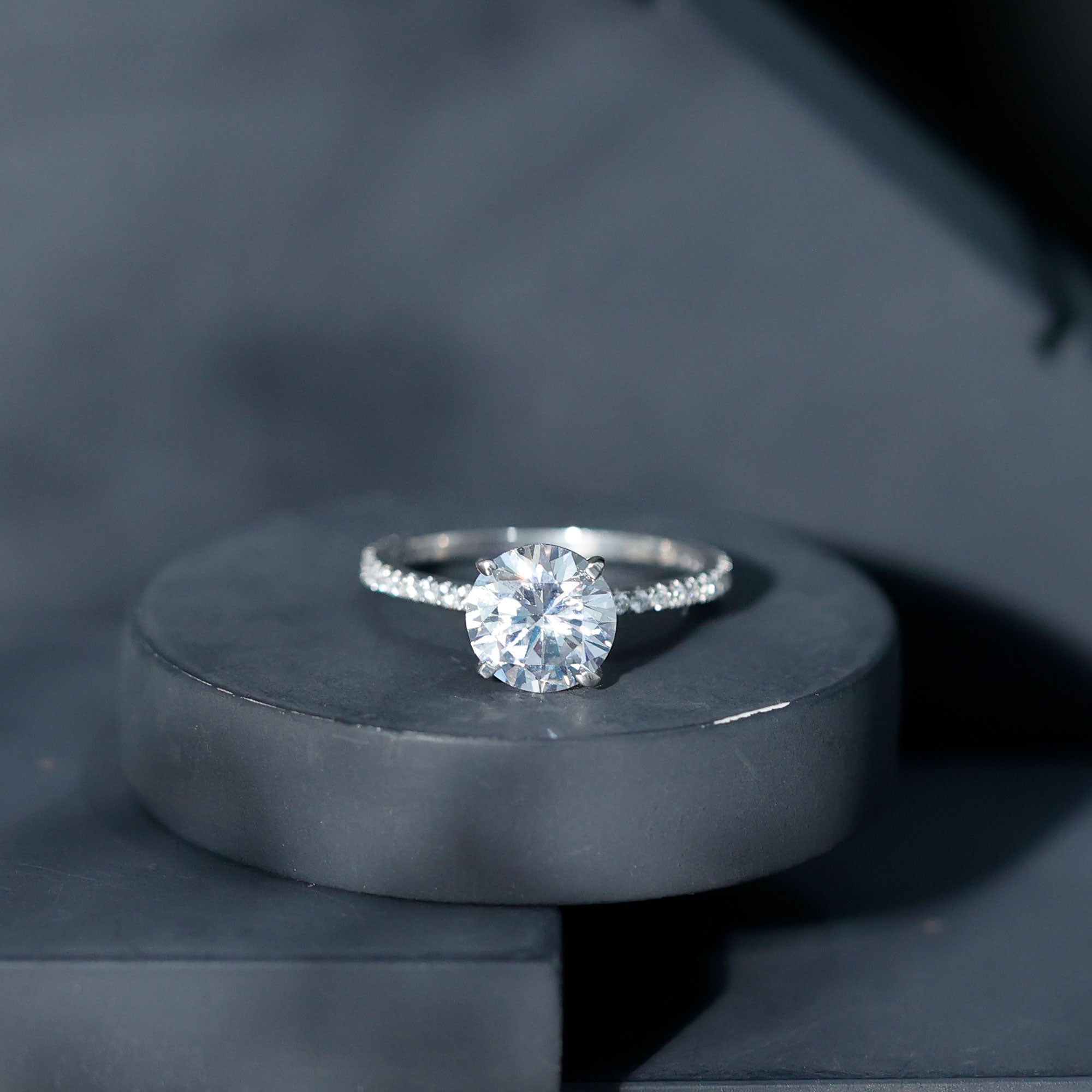 Certified 4.4 Carat Cubic Zirconia Solitaire Engagement Ring for Women AAAA - Rosec Jewels