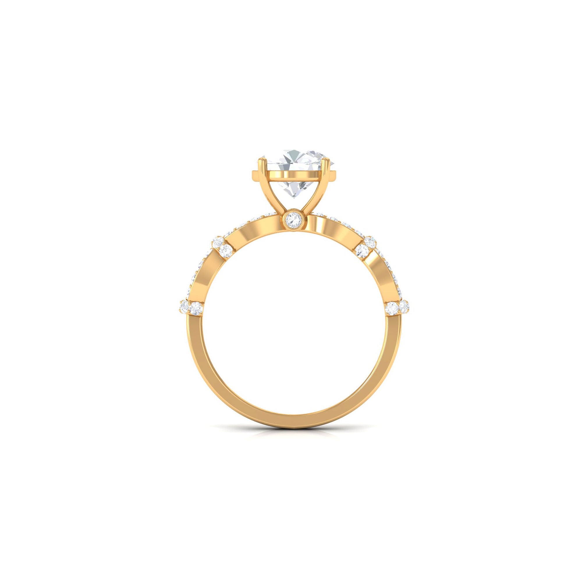 3 CT Solitaire Cubic Zirconia Criss Cross Engagement Ring AAAA - Rosec Jewels