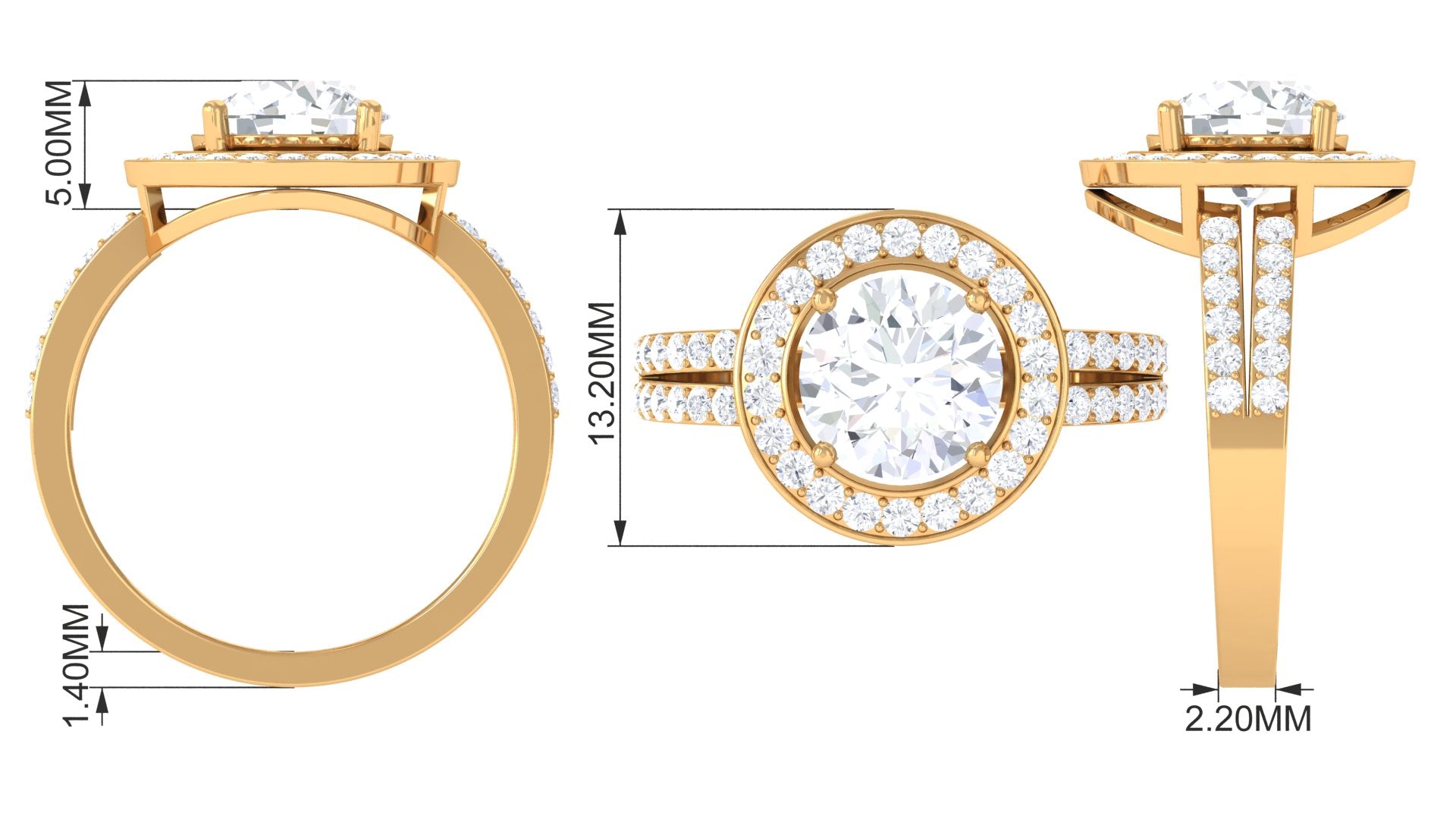 3.25 CT Classic Cubic Zirconia Engagement Ring AAAA - Rosec Jewels