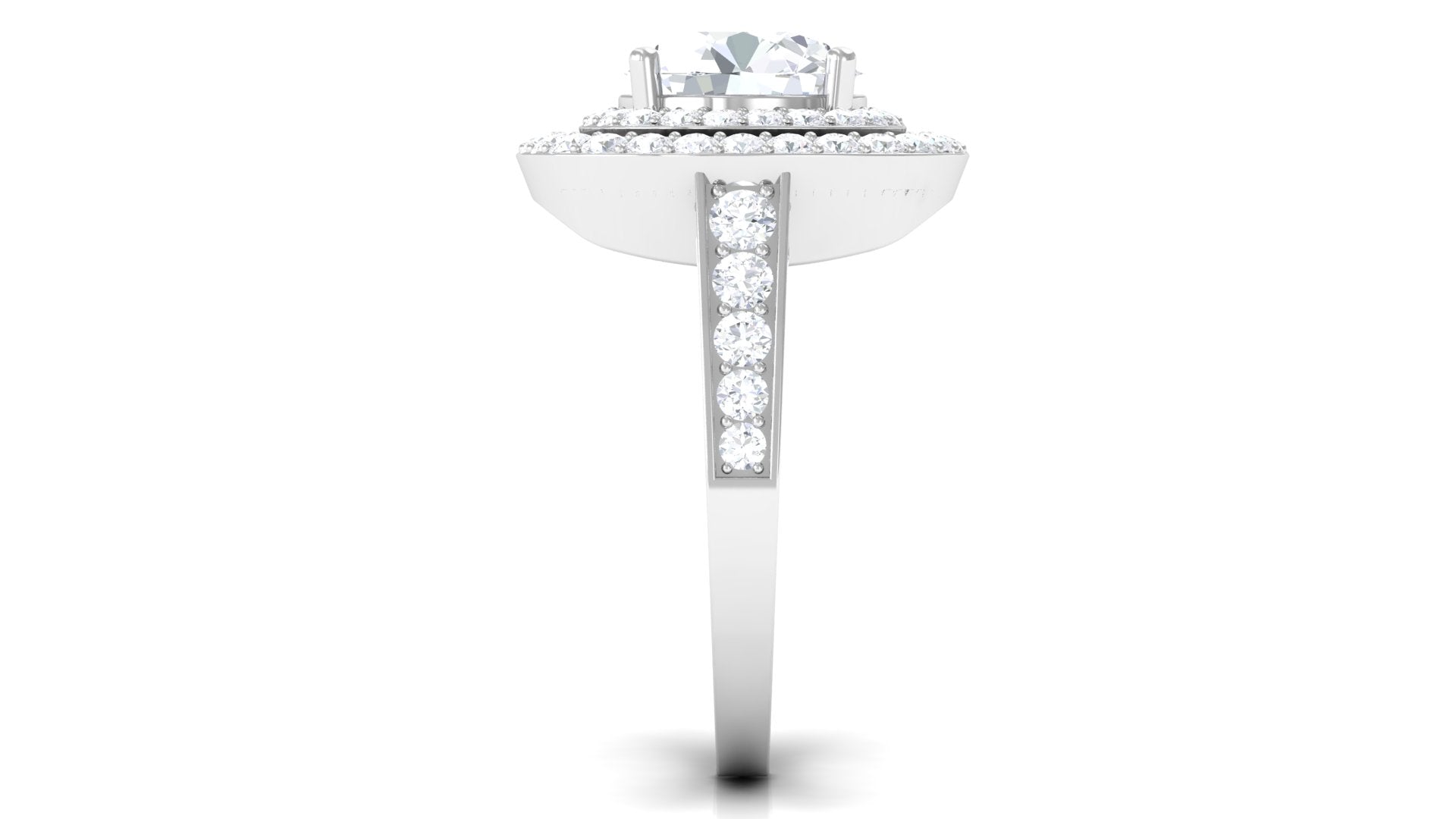 Cubic Zirconia Double Halo Engagement Ring AAAA - Rosec Jewels