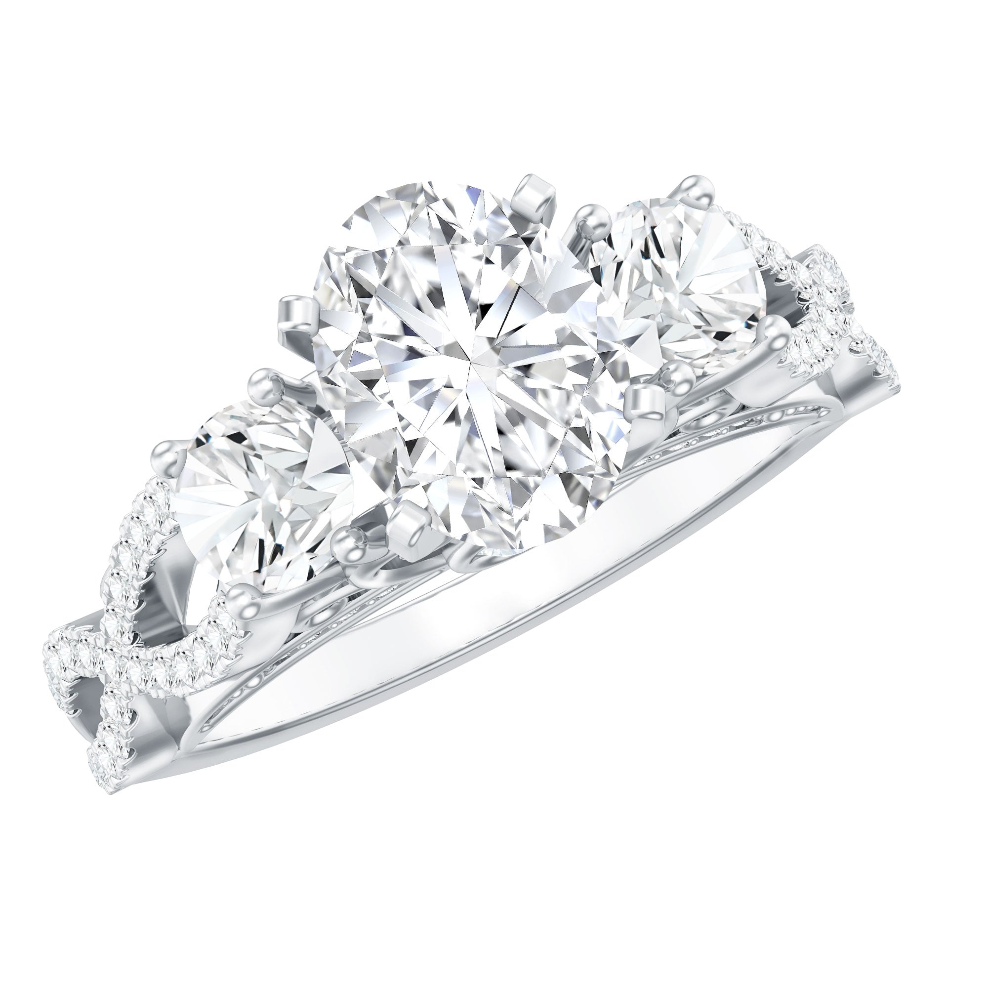 Cubic Zirconia Vintage Inspired Infinity Engagement Ring AAAA - Rosec Jewels
