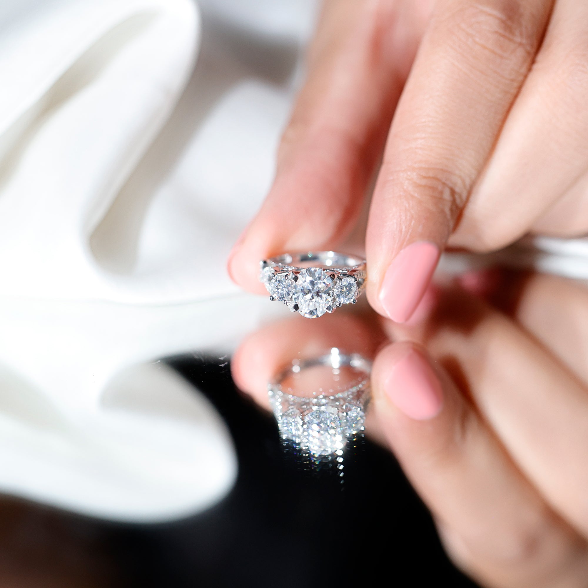Cubic Zirconia Vintage Inspired Infinity Engagement Ring AAAA - Rosec Jewels