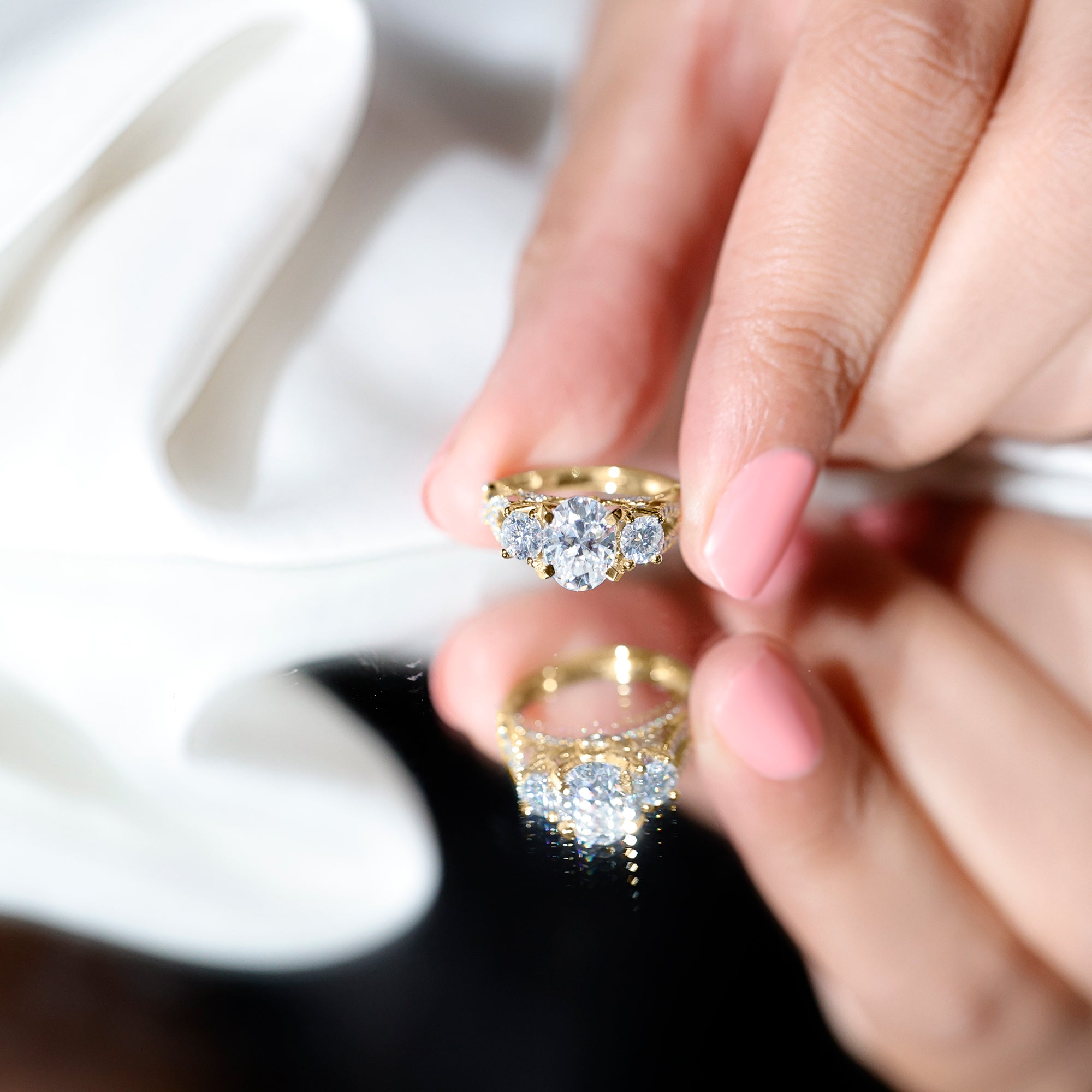 Cubic Zirconia Vintage Inspired Infinity Engagement Ring AAAA - Rosec Jewels