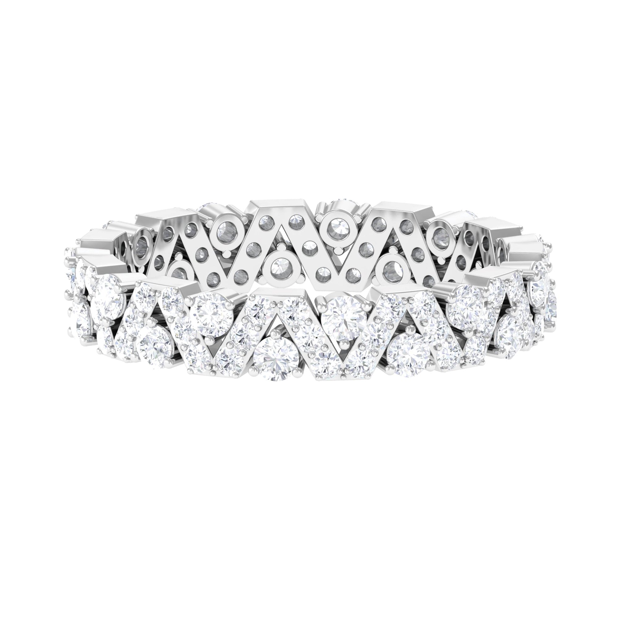 Zircon Wedding Anniversary Eternity Ring AAAA - Rosec Jewels
