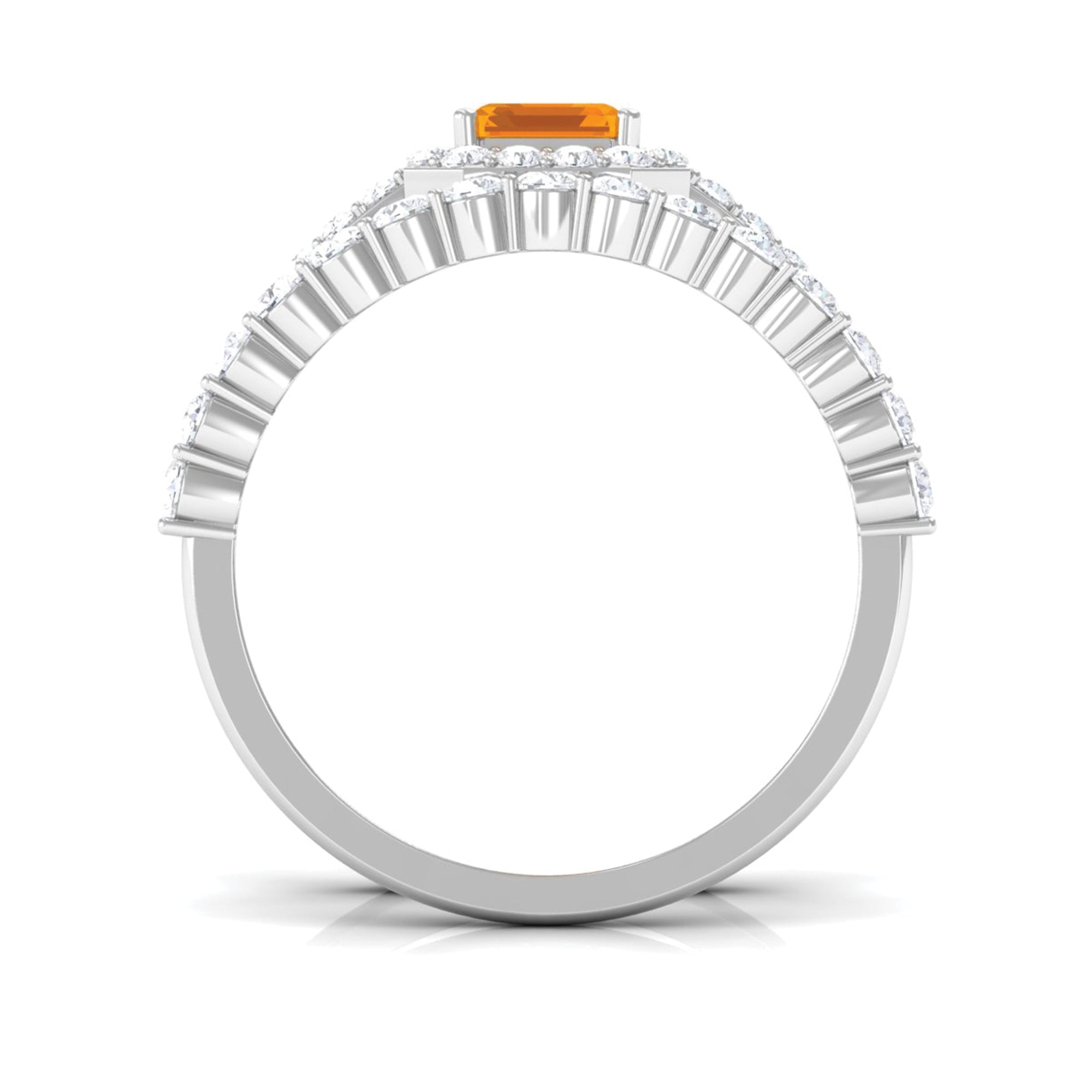 Rosec Jewels-Real Fire Opal and Moissanite Stackable Ring Set