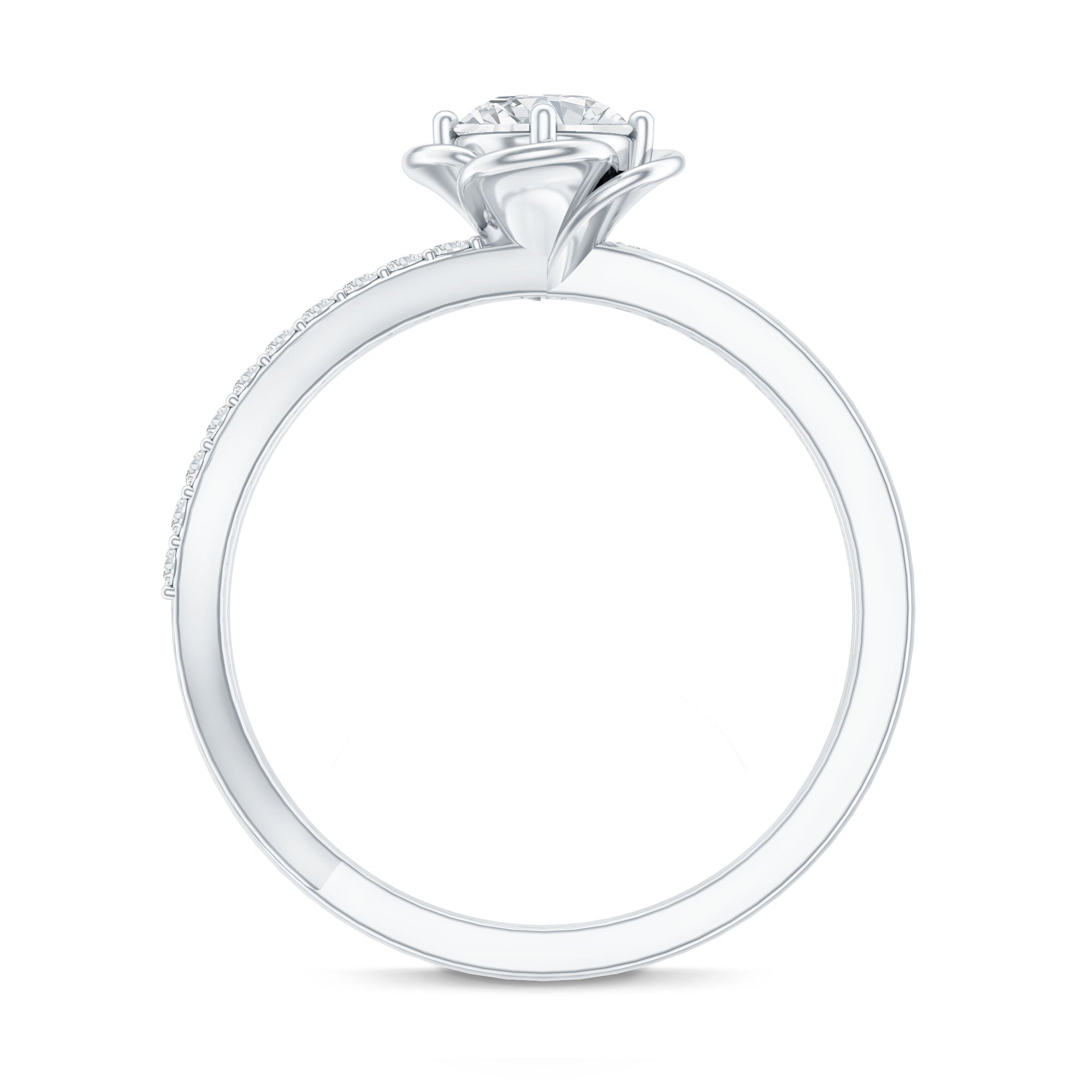 Flower Inspired Moissanite Proposal Ring for Women D-VS1 - Rosec Jewels