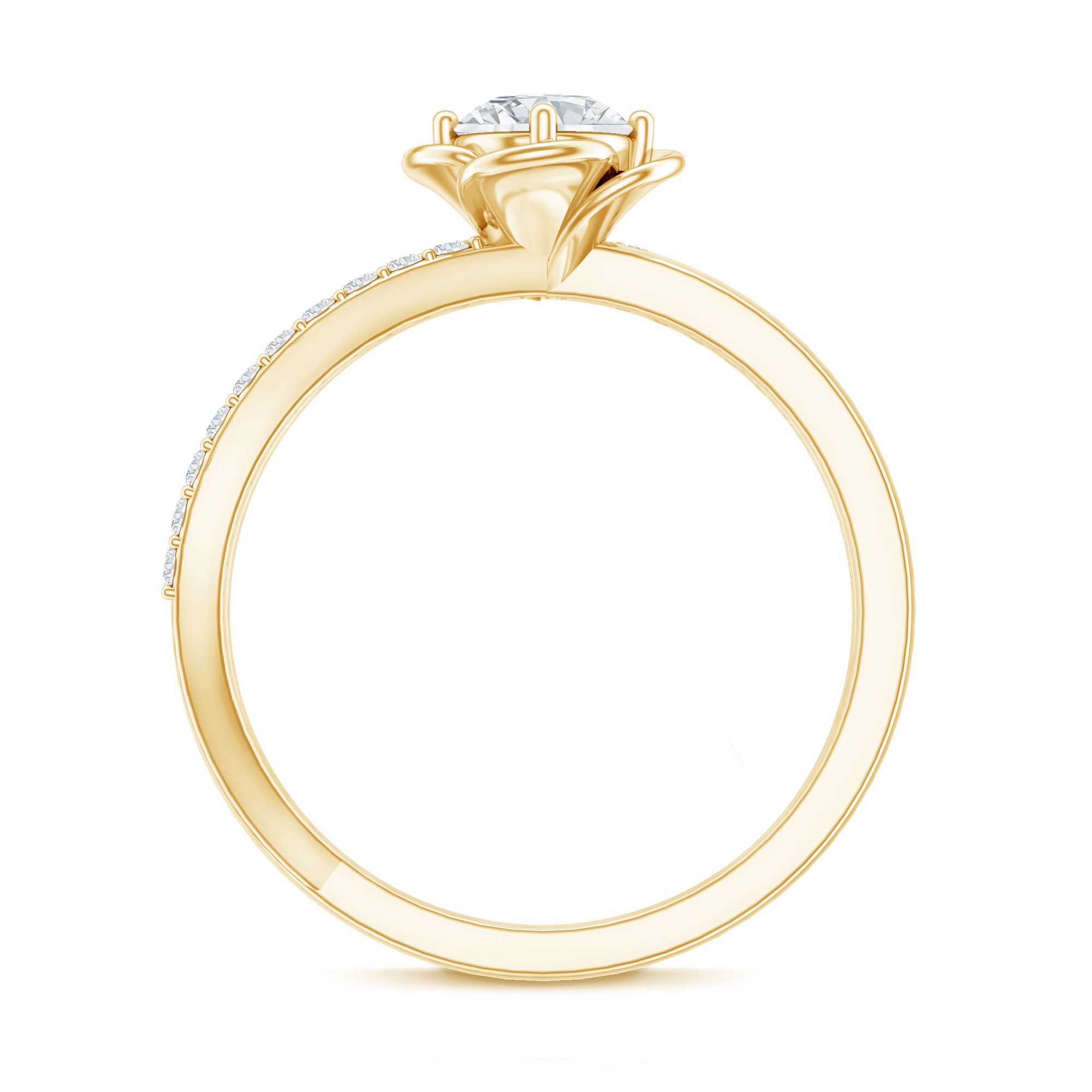 Flower Inspired Moissanite Proposal Ring for Women D-VS1 - Rosec Jewels
