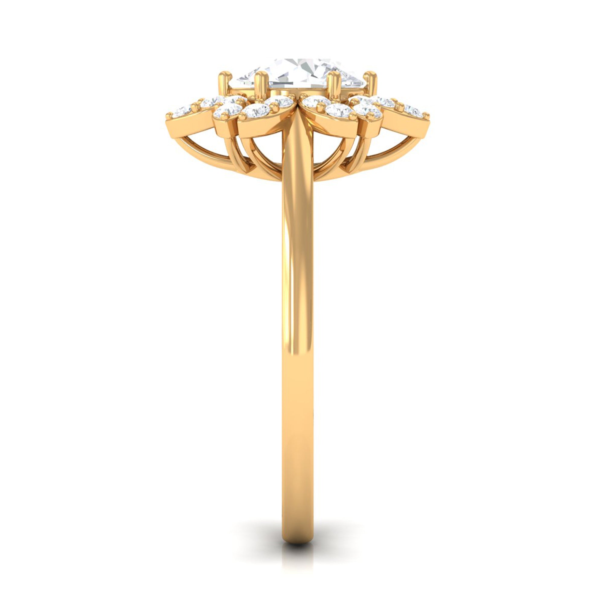 Cubic Zirconia Flower Promise Ring AAAA - Rosec Jewels