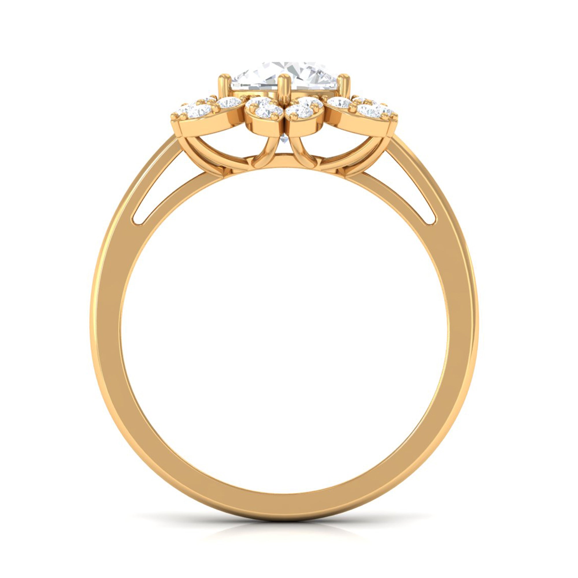 Cubic Zirconia Flower Promise Ring AAAA - Rosec Jewels
