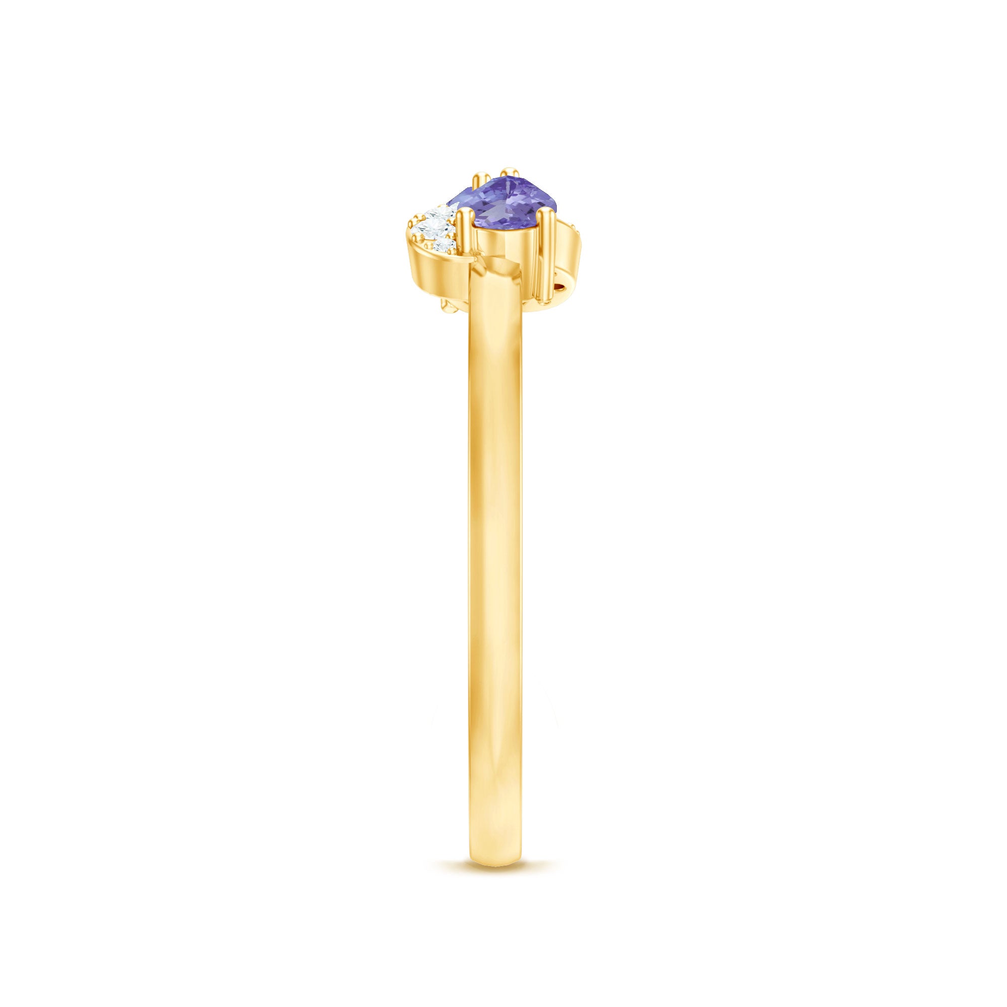 Rosec Jewels-Real Tanzanite 2 Stone Promise Ring with Diamond