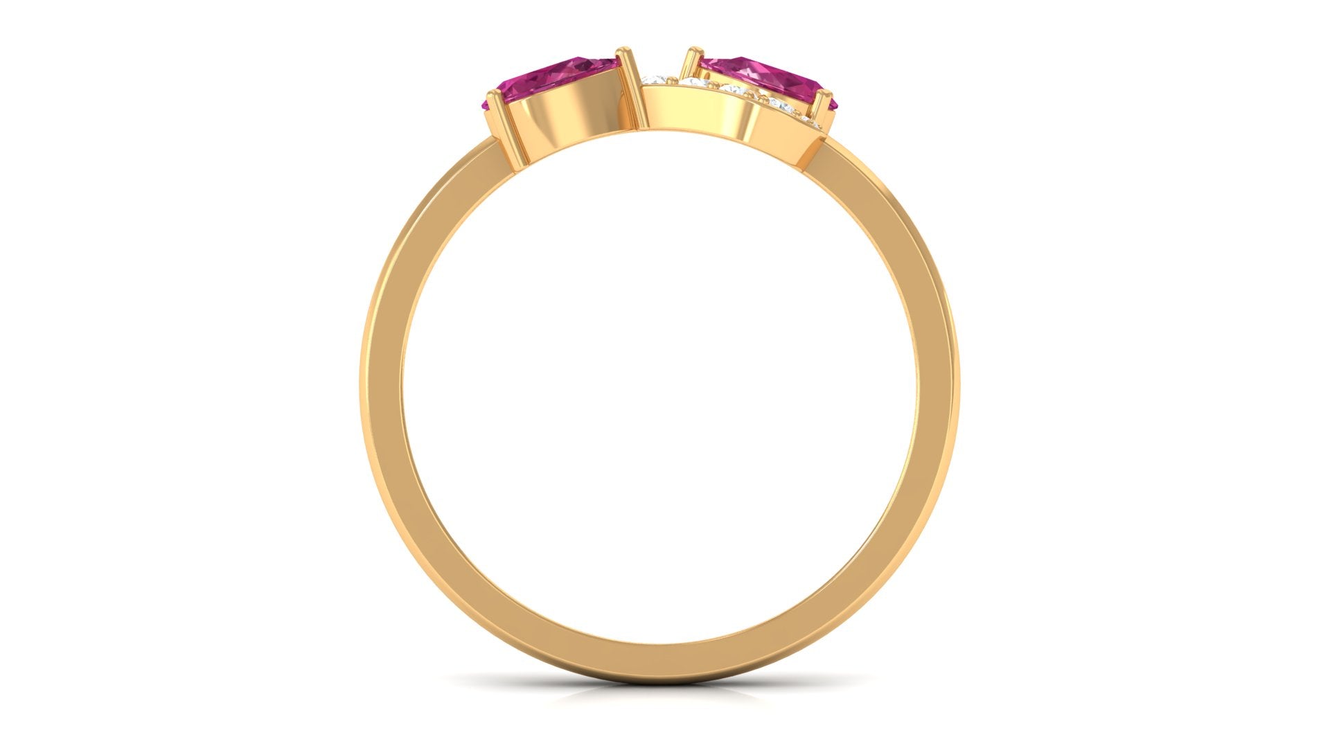 Rosec Jewels-Pink Tourmaline Infinity Promise Ring with Diamond
