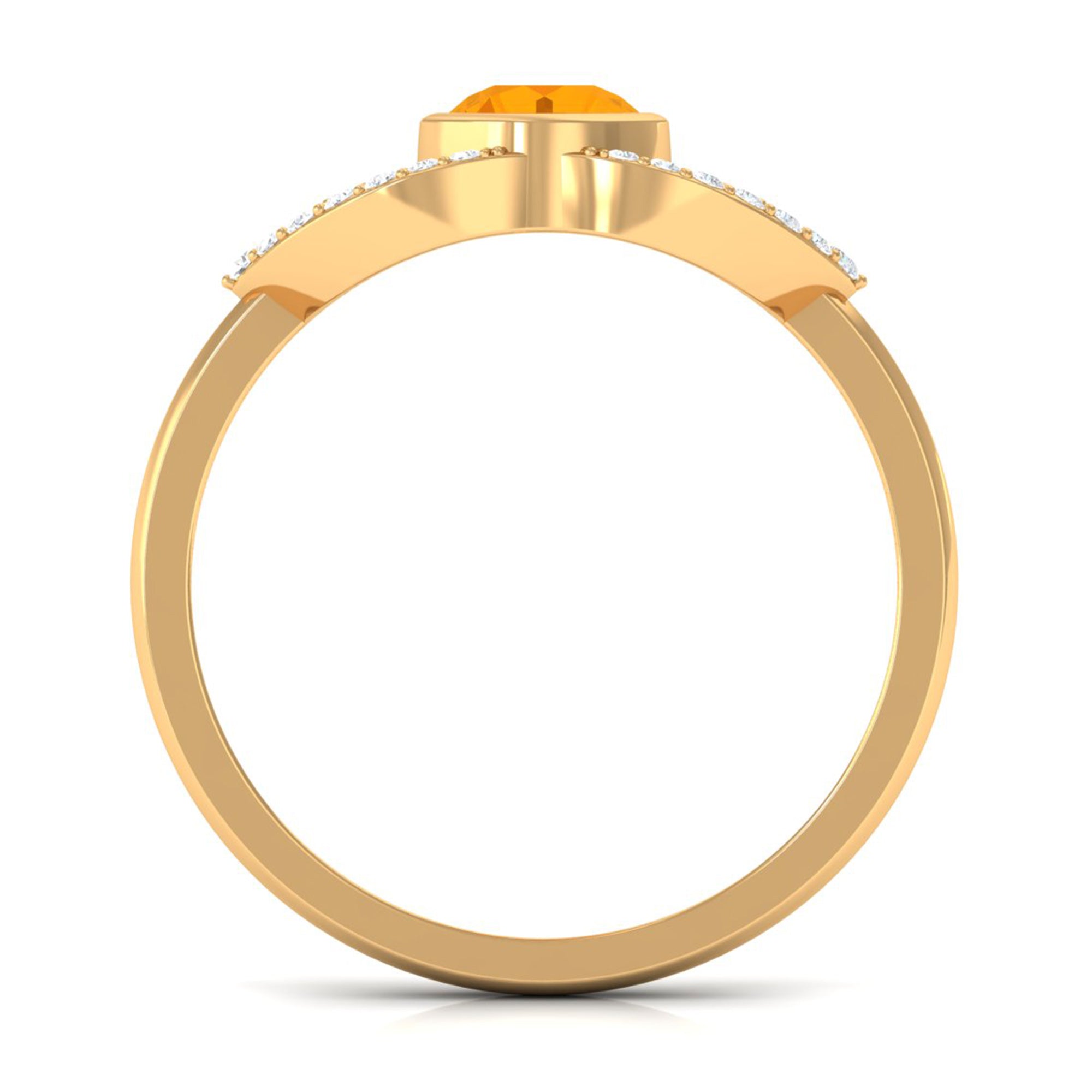 3/4 Ct Fire Opal and Diamond Split Shank Engagement Ring AAA - Rosec Jewels