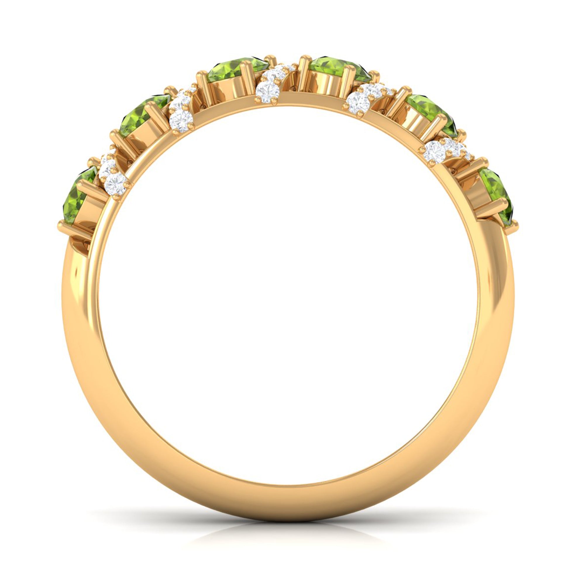 Designer Anniversary Ring with Peridot and Diamond AAA - Rosec Jewels