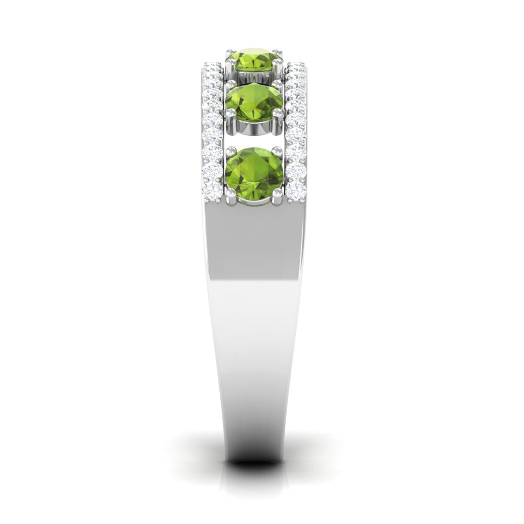 Peridot Anniversary Ring with Diamond AAA - Rosec Jewels