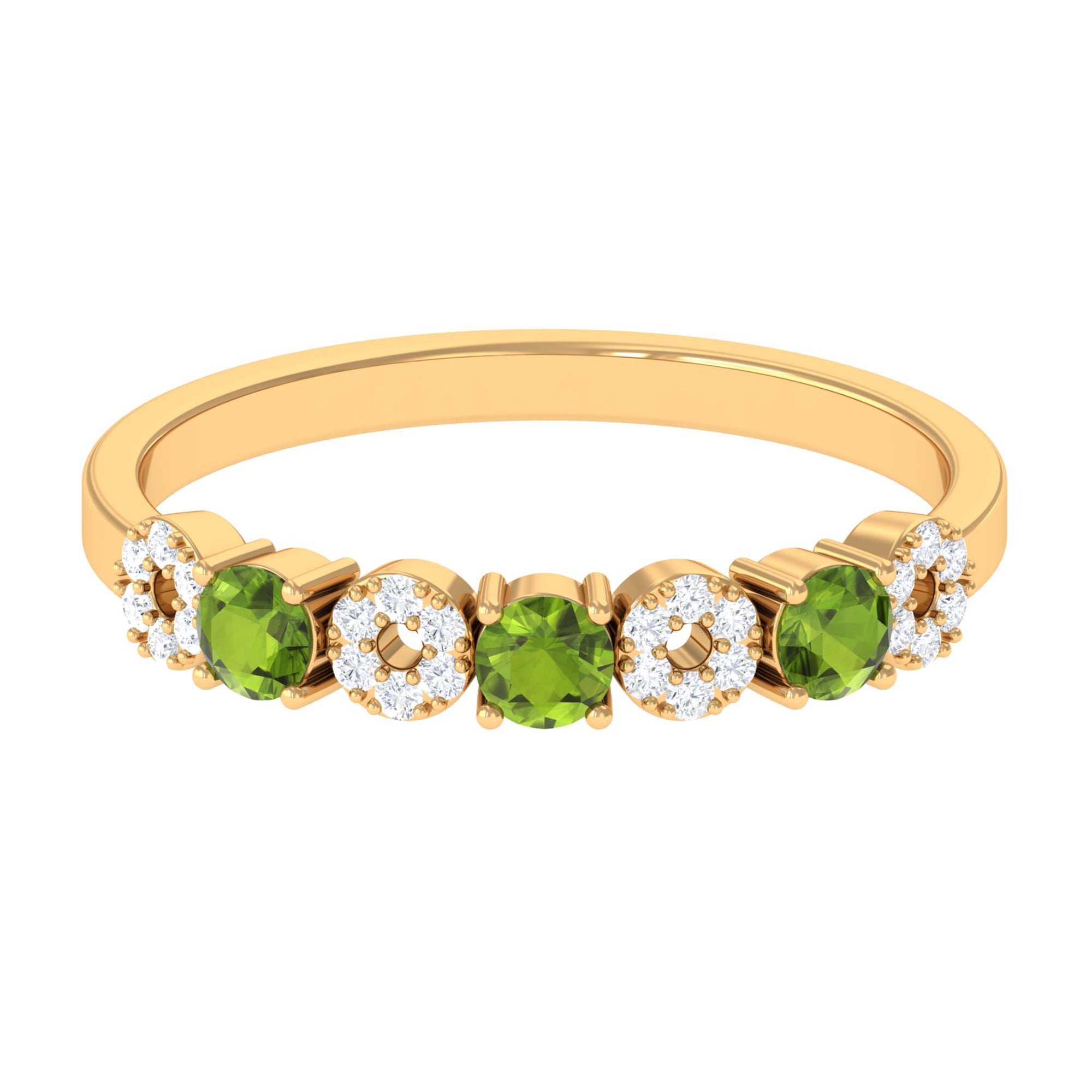 Rosec Jewels-Peridot and Diamond Semi Eternity Ring