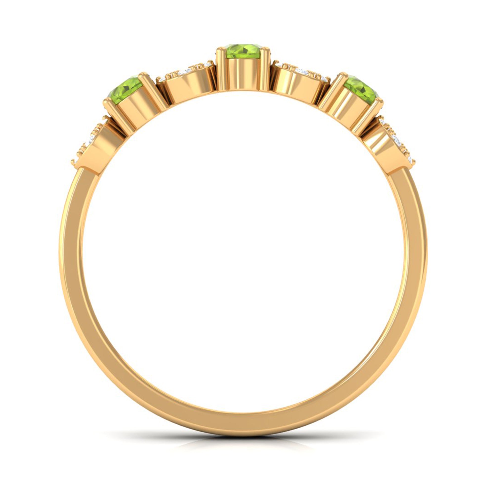 Rosec Jewels-Peridot and Diamond Semi Eternity Ring