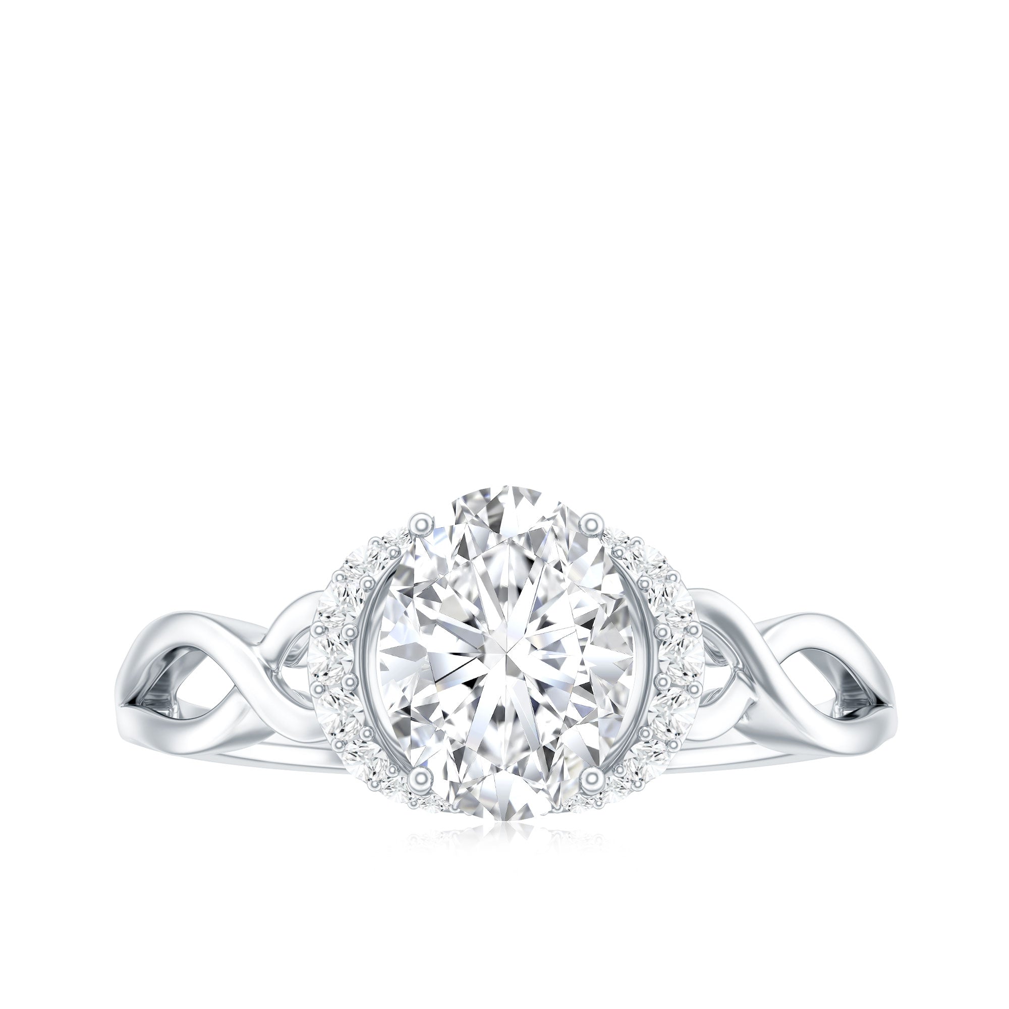 Oval Shape Moissanite Engagement Ring With Certificate D-VS1 - Rosec Jewels