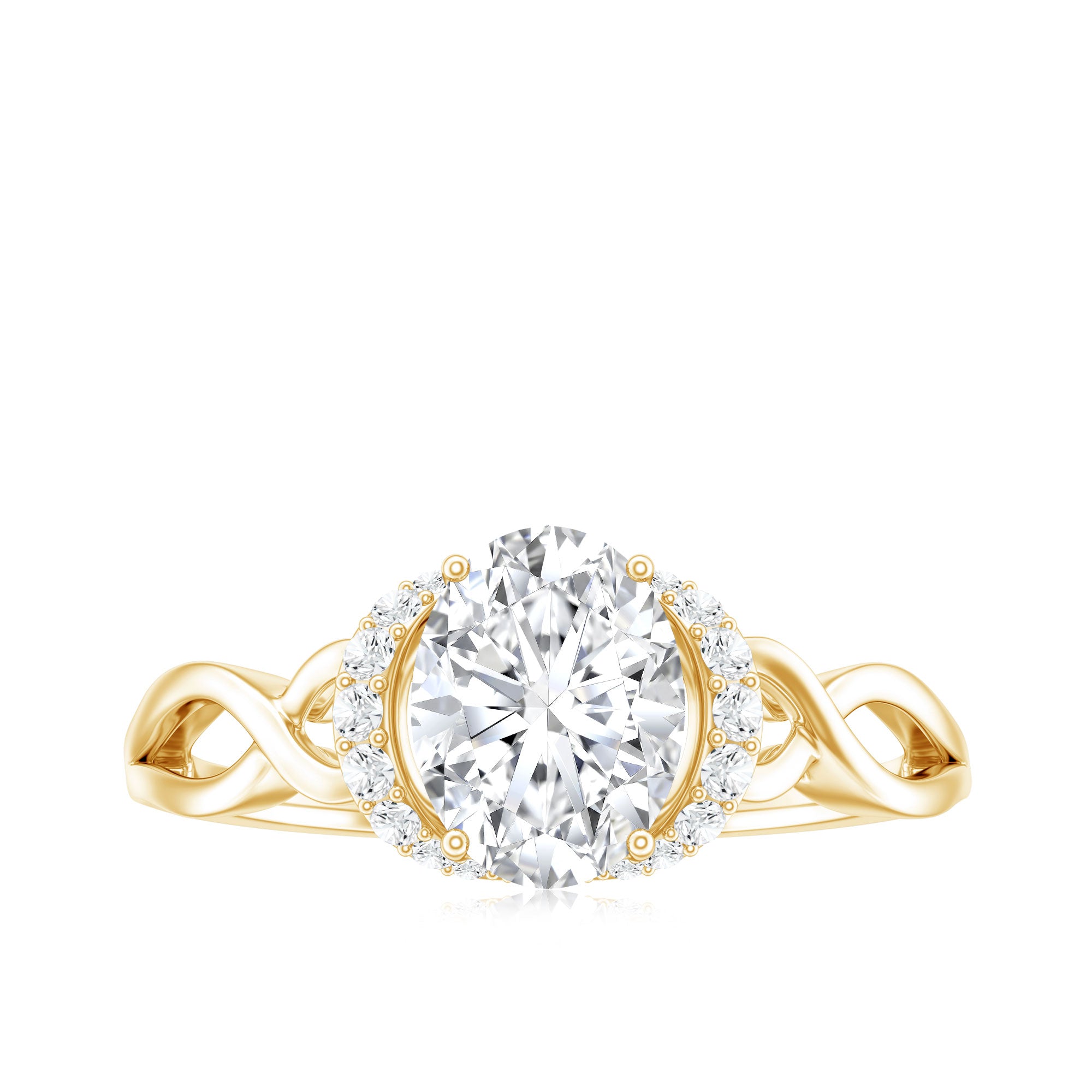 Oval Shape Moissanite Engagement Ring With Certificate D-VS1 - Rosec Jewels