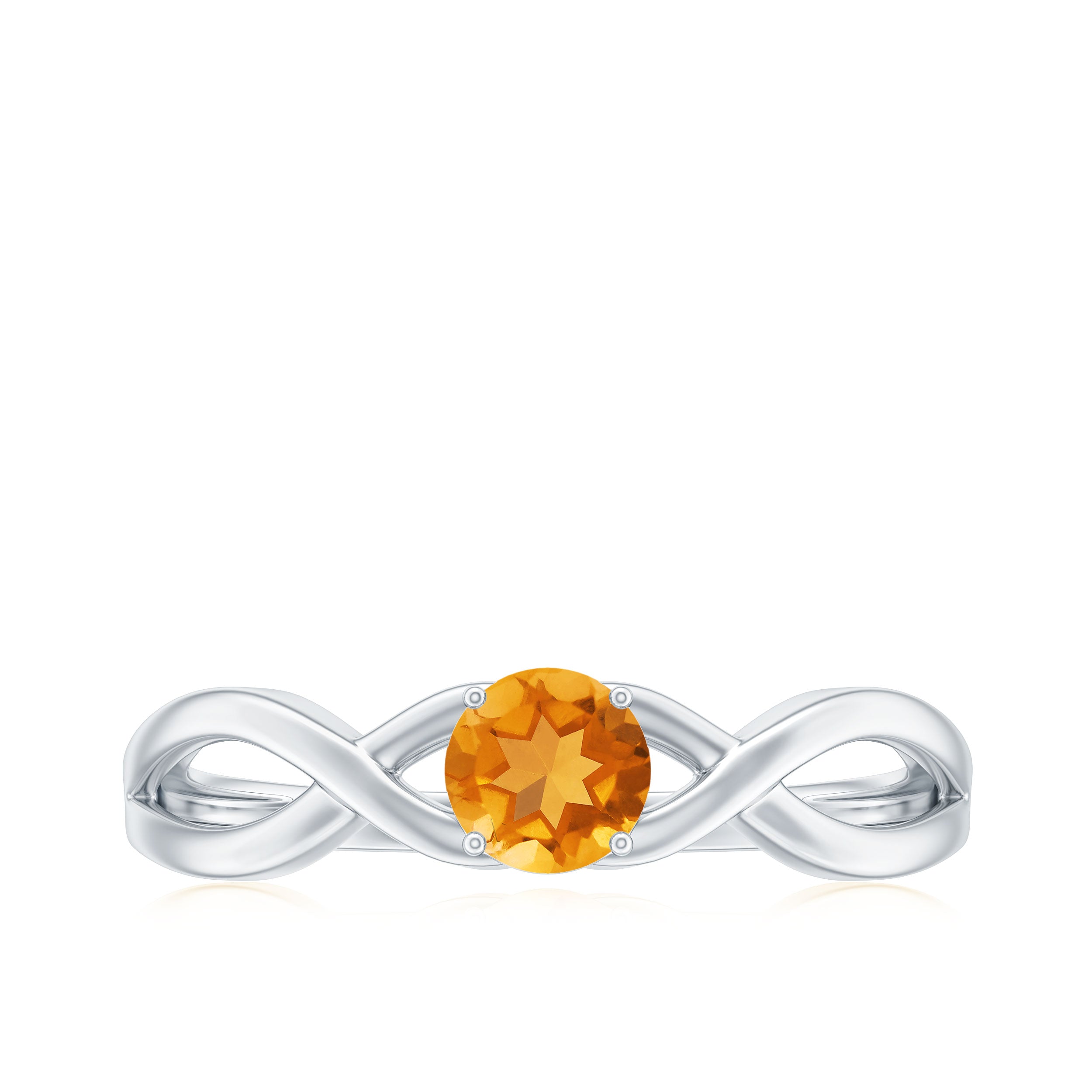Certified Real Citrine Infinity Promise Ring with AAA - Rosec Jewels